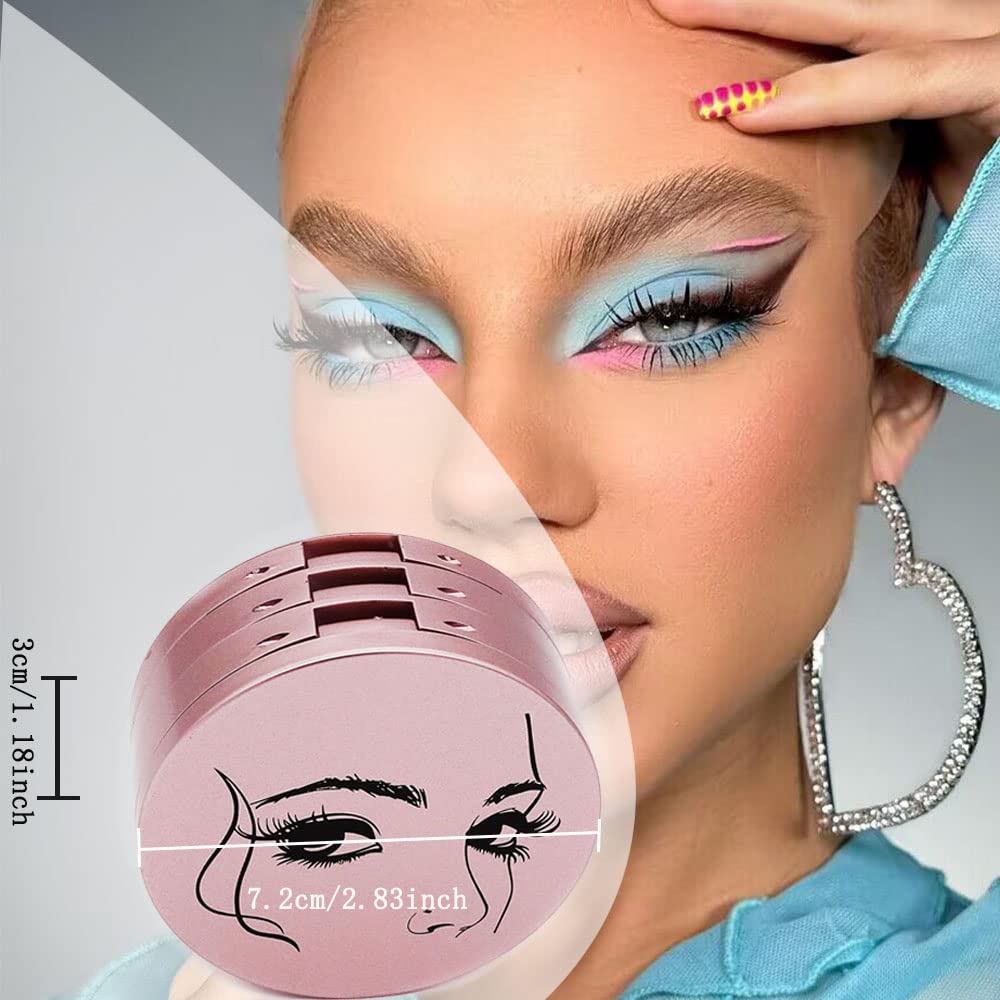 3 Layer Eyelash Storage Box with Mirror - Circle Eyelash Holder Case with Lashes Trays & Lash Clip Applicator - Pink Travel Makeup Organizer for Women & Girls | Perfect for Salon Professionals & Home Makeup Storage