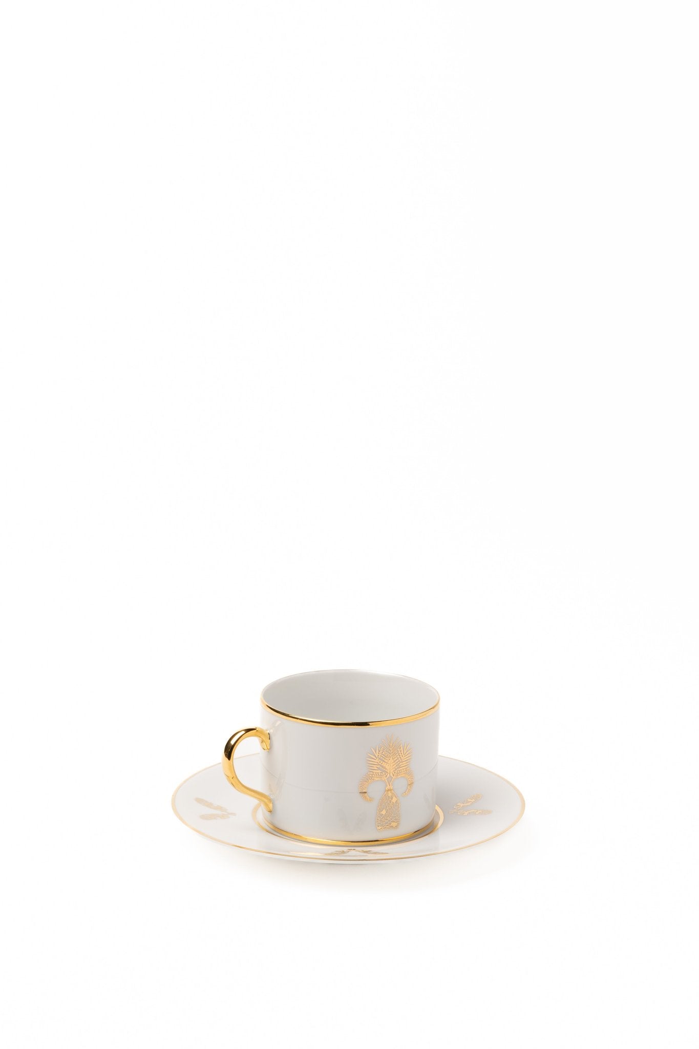 Golden Animals Tea Set for 2 - Elegant Porcelain Tea Cups with Saucers & Teapot - Perfect for Afternoon Tea, Bridal Shower Gifts & Home Decor