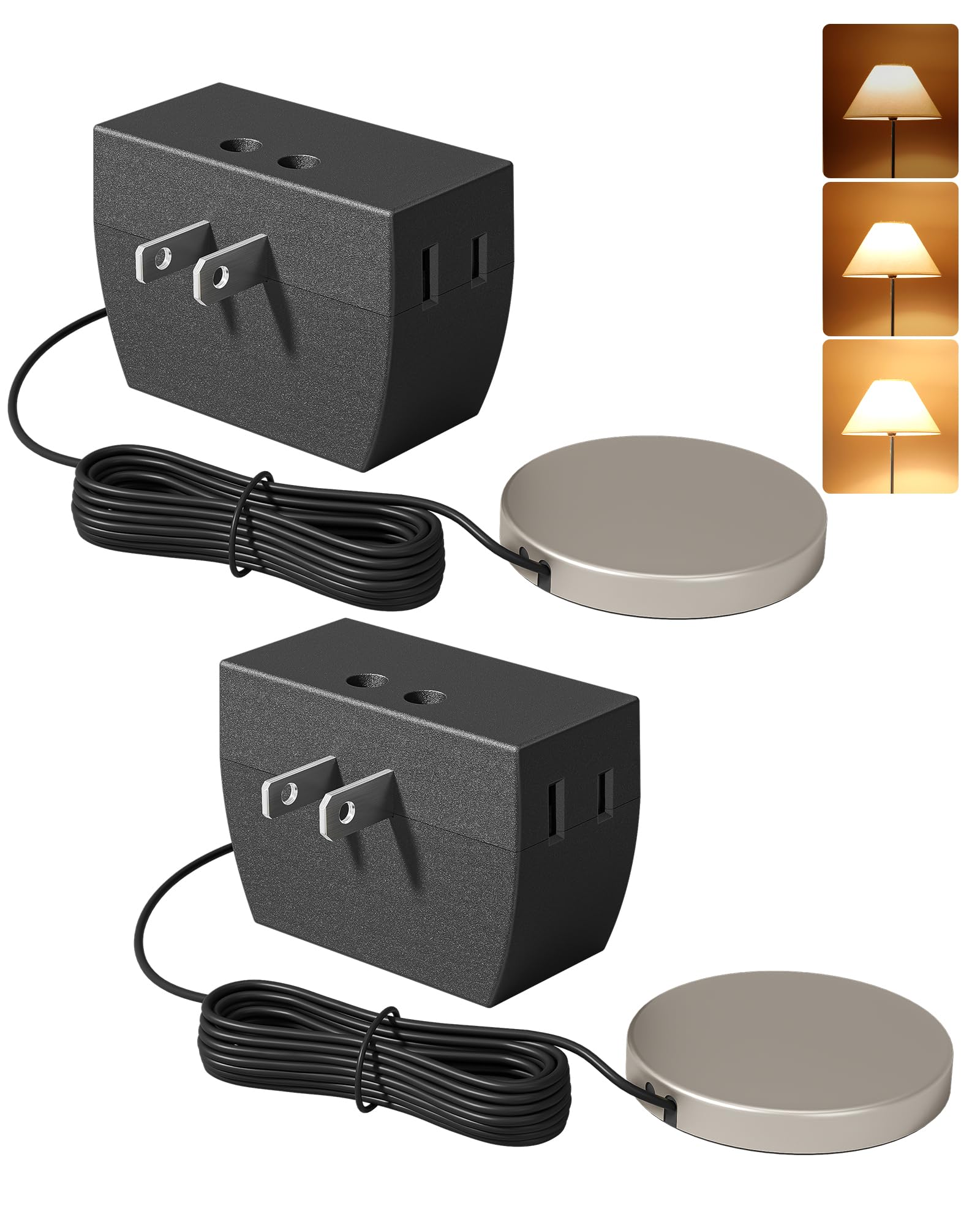 DEWENWILS 2 Pack Touch Dimmer Switch - 3 Level Dimming Control for LED/CFL/Incandescent Lights, ETL Certified Black Wall Plate - Perfect for Bedrooms, Living Rooms & Home Theater Lighting