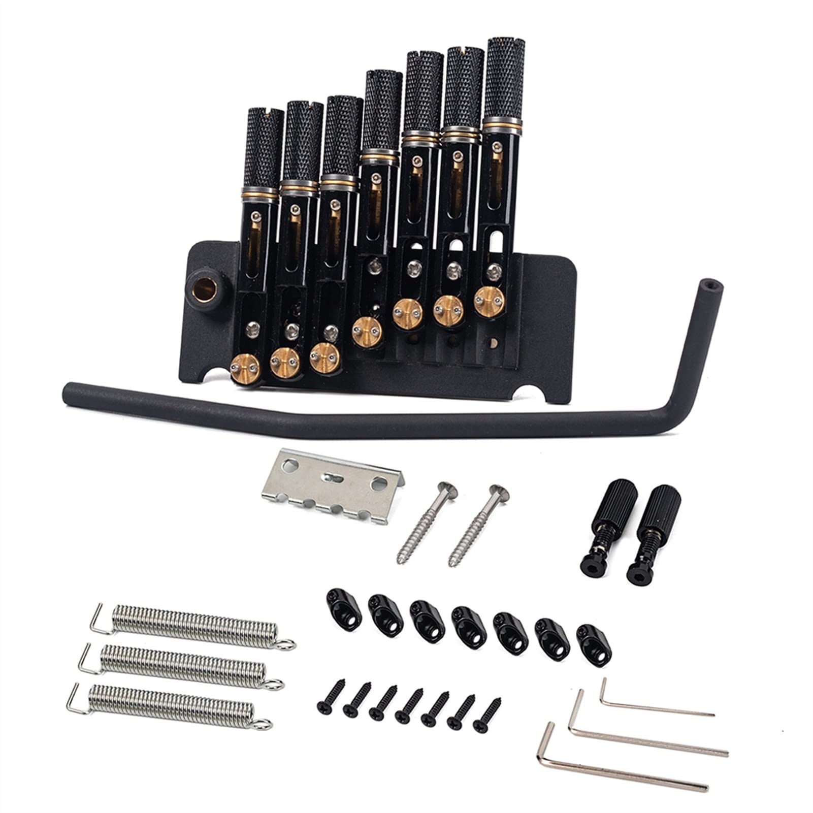 6 or 7 String Headless Guitar Fanned Fret Tremolo Bridge - Black Electric Guitar Tailpiece Replacement | Perfect for Extended Range & Progressive Metal Music Scenes