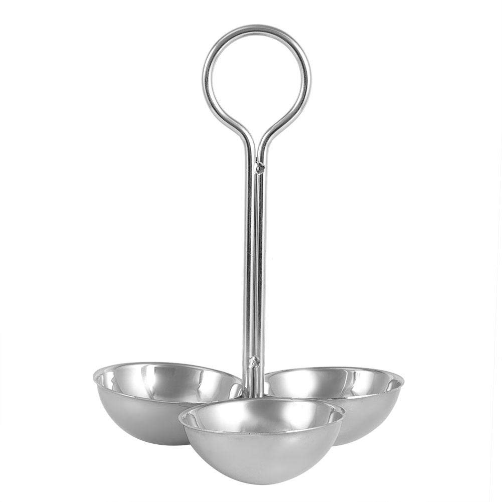 Stainless Steel 3-Compartment Serving Bowl with Hanging Hooks - Perfect for Salads, Fruits, Nuts, Candy & Snacks | Ideal for Parties, Picnics, Kitchen & Dining Room Decor