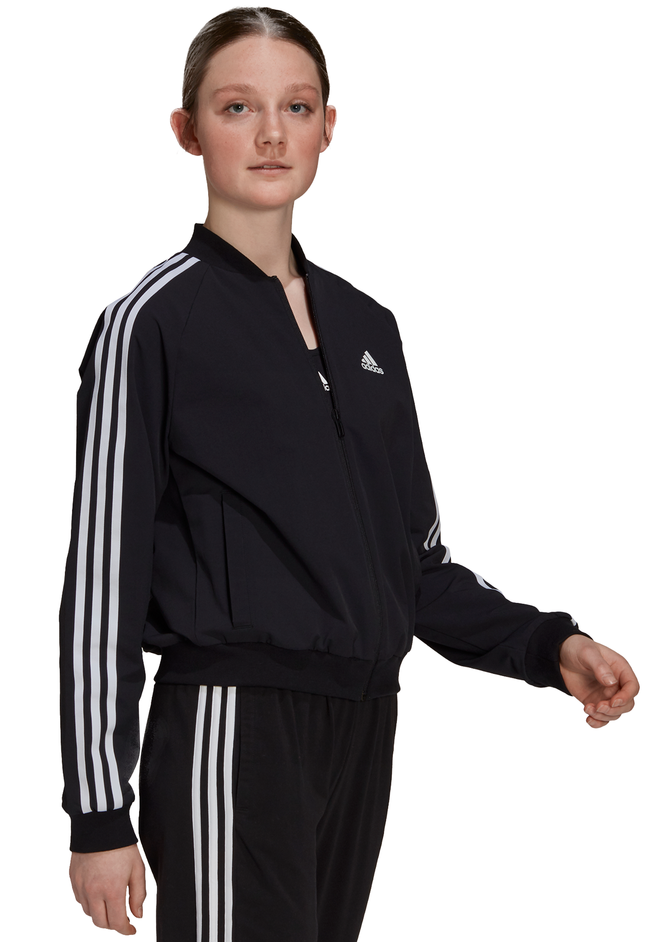 Adidas Women's Essentials 3-Stripes Track Jacket GS1352 - Lightweight Running & Gym Workout Hoodie for Casual Wear & Sports Activities