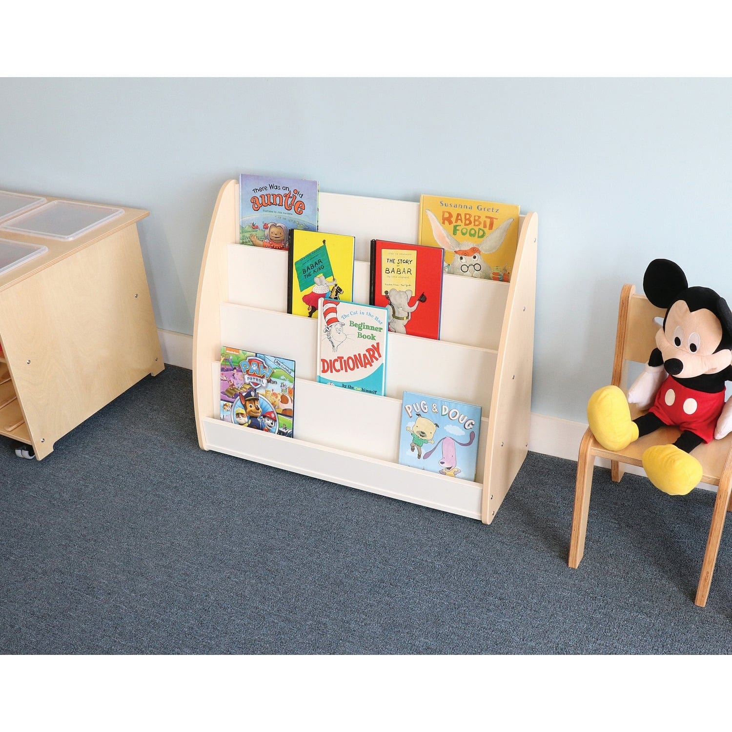 New Wave Melamine Book Display - Durable & Stylish Book Holder for Libraries, Schools & Home Decor - Perfect for Organizing Bookshelves, Kids' Rooms & Office Spaces