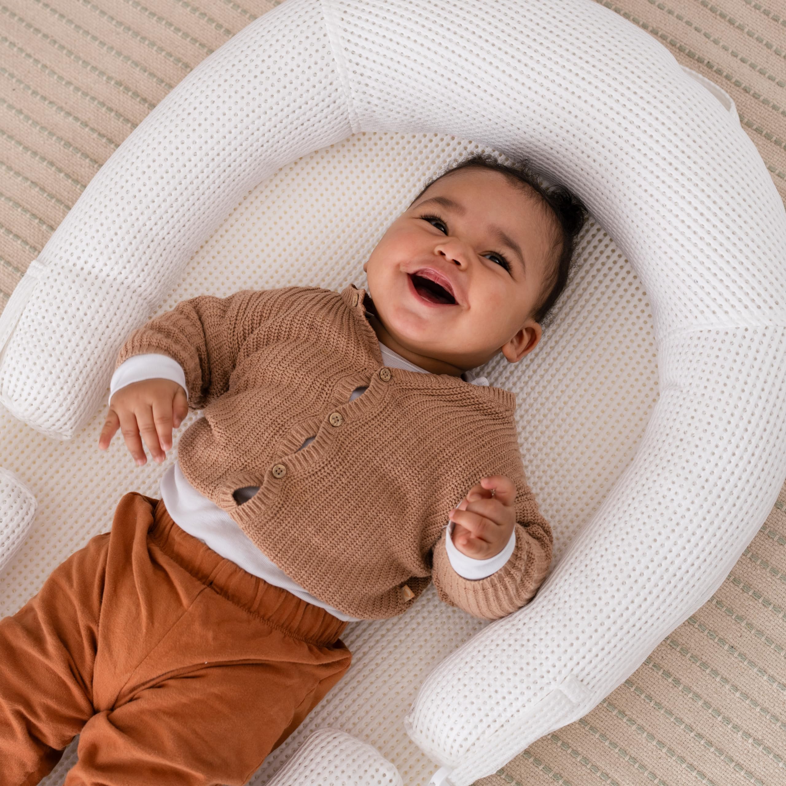 4-in-1 Baby Lounger & Tummy Time Play Mat with Sit-Up Chair - Newborn Essentials for Playtime, Napping & Learning - Perfect Baby Shower Gift & Registry Must-Have
