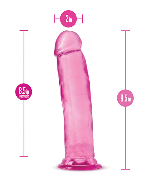 B Yours Plus Thrill n' Drill Realistic 9 Inch Pink Dildo - Adult Toy for Couples & Solo Play, G-Spot Stimulation, Waterproof & Body-Safe Silicone