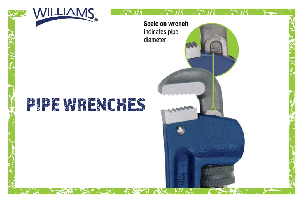 Williams 13542 3-Piece Aluminum Pipe Wrench Set - Heavy Duty Plumbing Tools for Home Repair, Industrial Maintenance & DIY Projects
