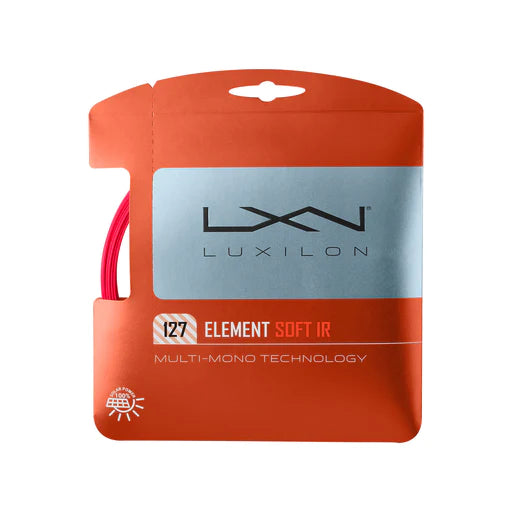 Luxilon Element IR Soft 127 Tennis String Set - Premium Polyester Strings for Control & Comfort | Perfect for Competitive Players & Advanced Tennis Enthusiasts