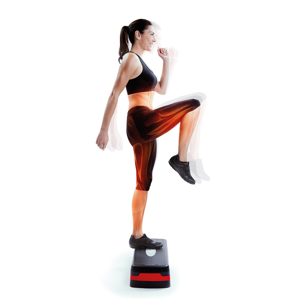 66Fit Adjustable Aerobic Step Platform - 3 Height Levels for Home Workouts, Cardio & Fitness Training - Perfect for Step Aerobics, HIIT & Strength Exercises