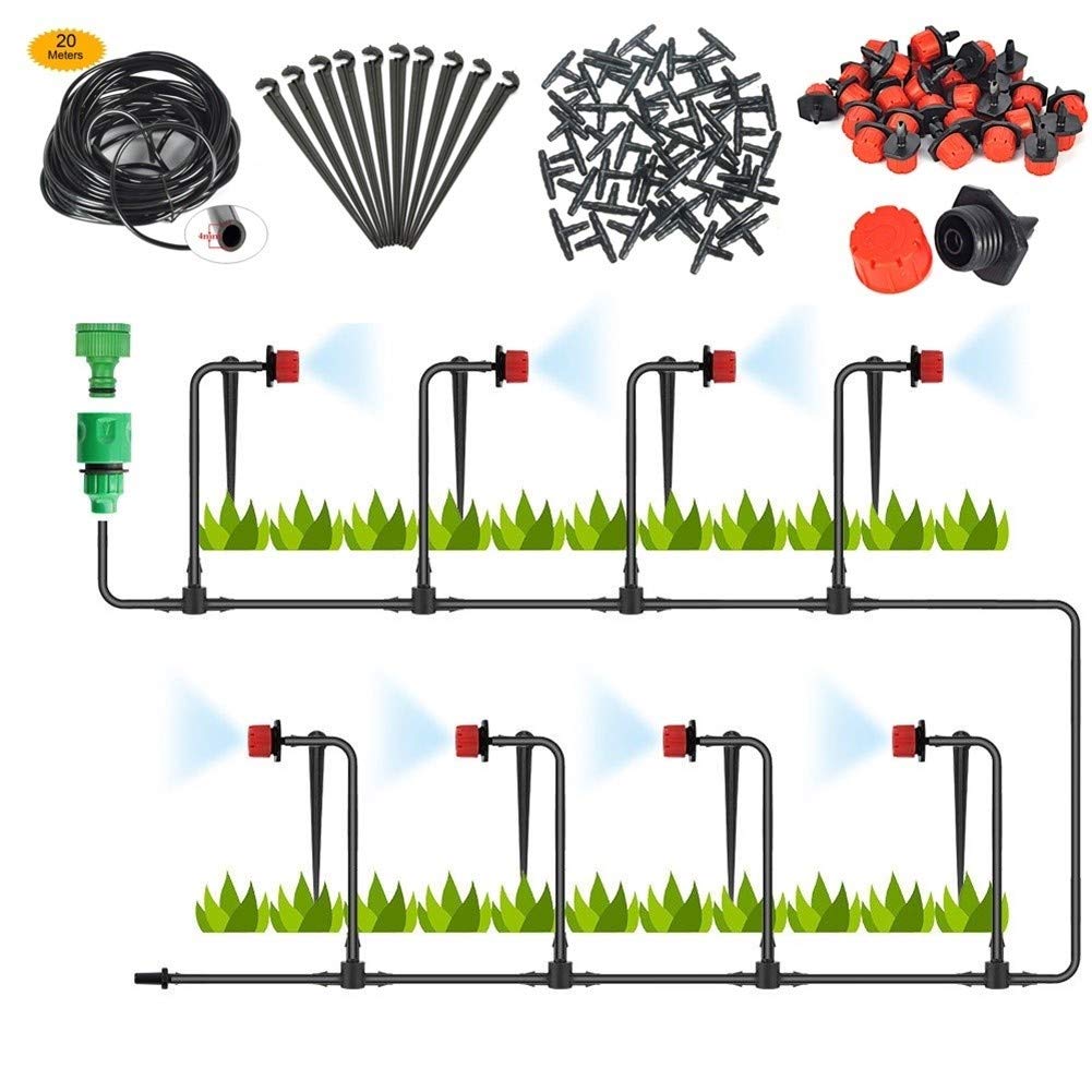 CHENTAOMAYAN 20m Micro Drip Irrigation System Kit - DIY Self Watering Garden Hose for Potted Plants, Greenhouse, Patio & Agriculture | Automatic Plant Watering Equipment for Indoor/Outdoor Gardening