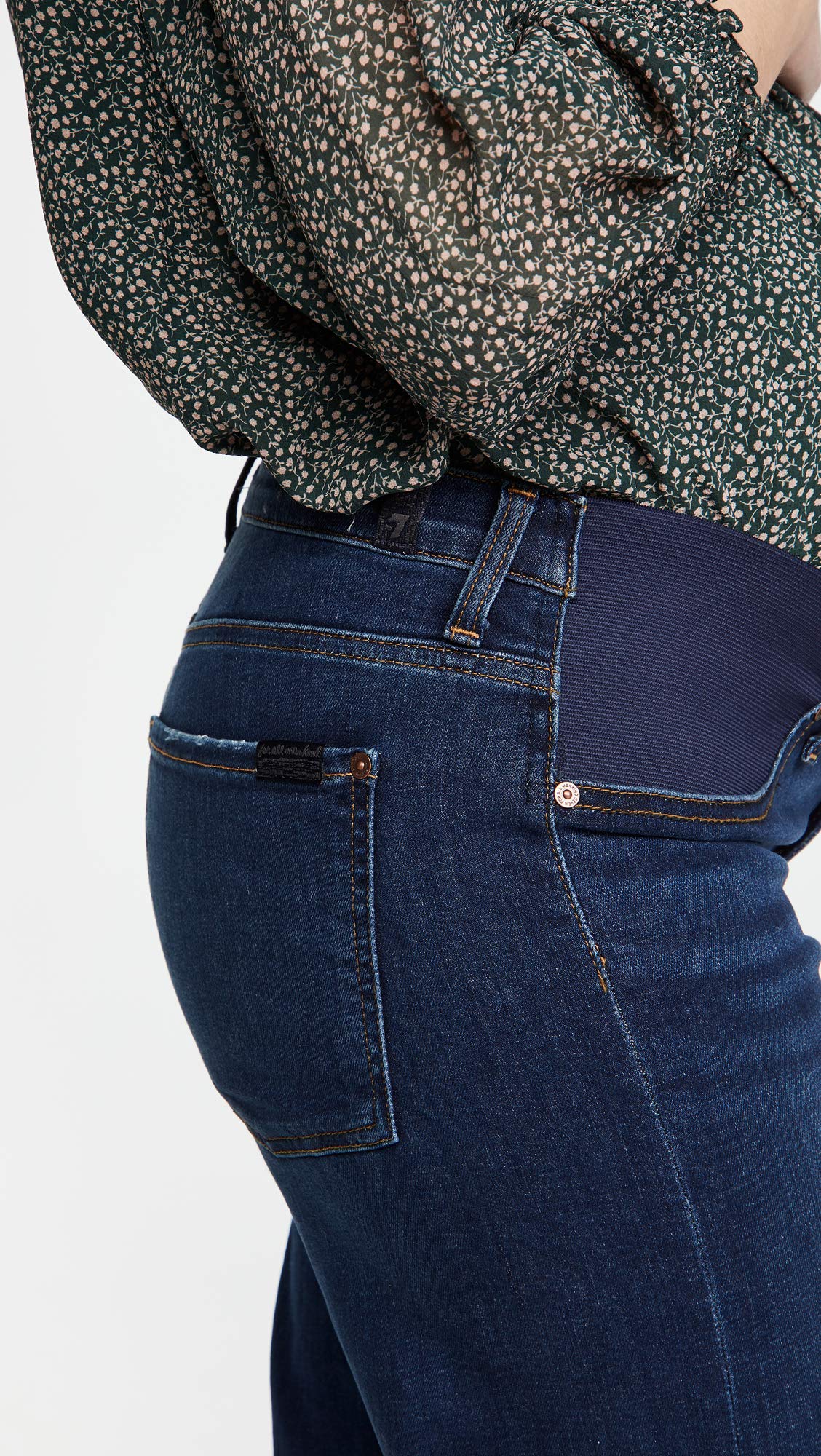 7 For All Mankind Women's Maternity Cropped Jeans - Stretch Denim Pregnancy Pants for Comfort & Style - Perfect for Casual Outings & Maternity Photos