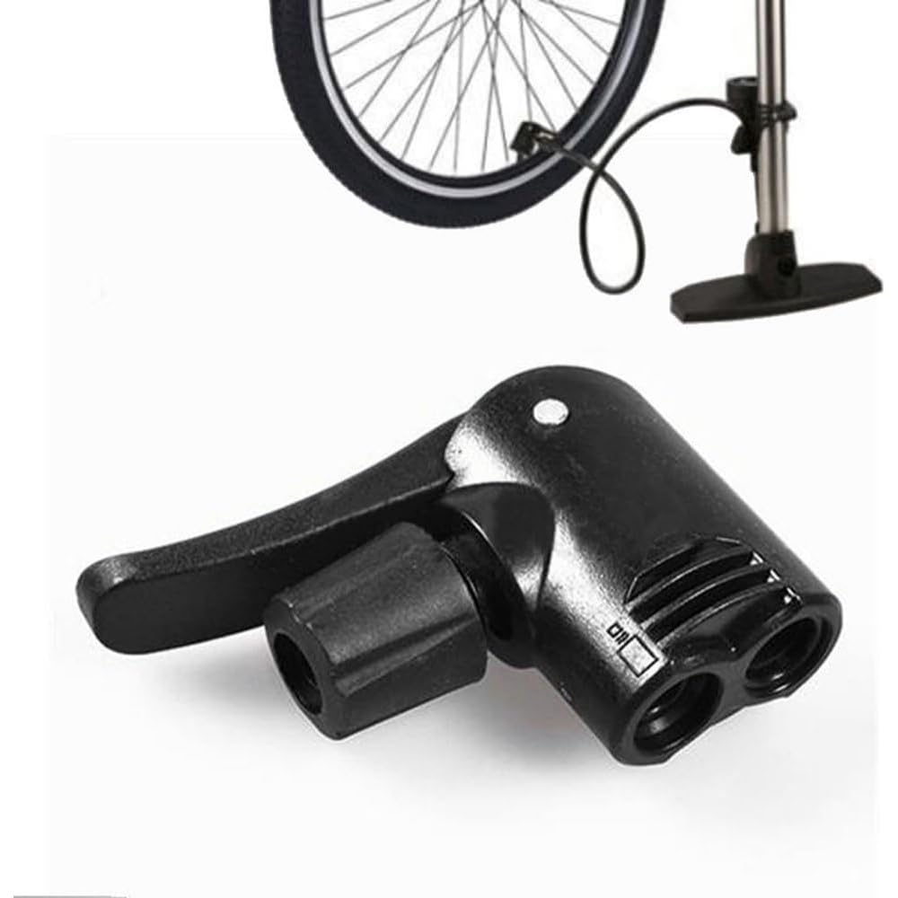 3-in-1 Dual Head Bike Pump Valve Adapter - Universal Bicycle Tire Tube Air Pump Attachment for Presta & Schrader Valves | Perfect for Road Bikes, Mountain Bikes & Inflating Sports Equipment