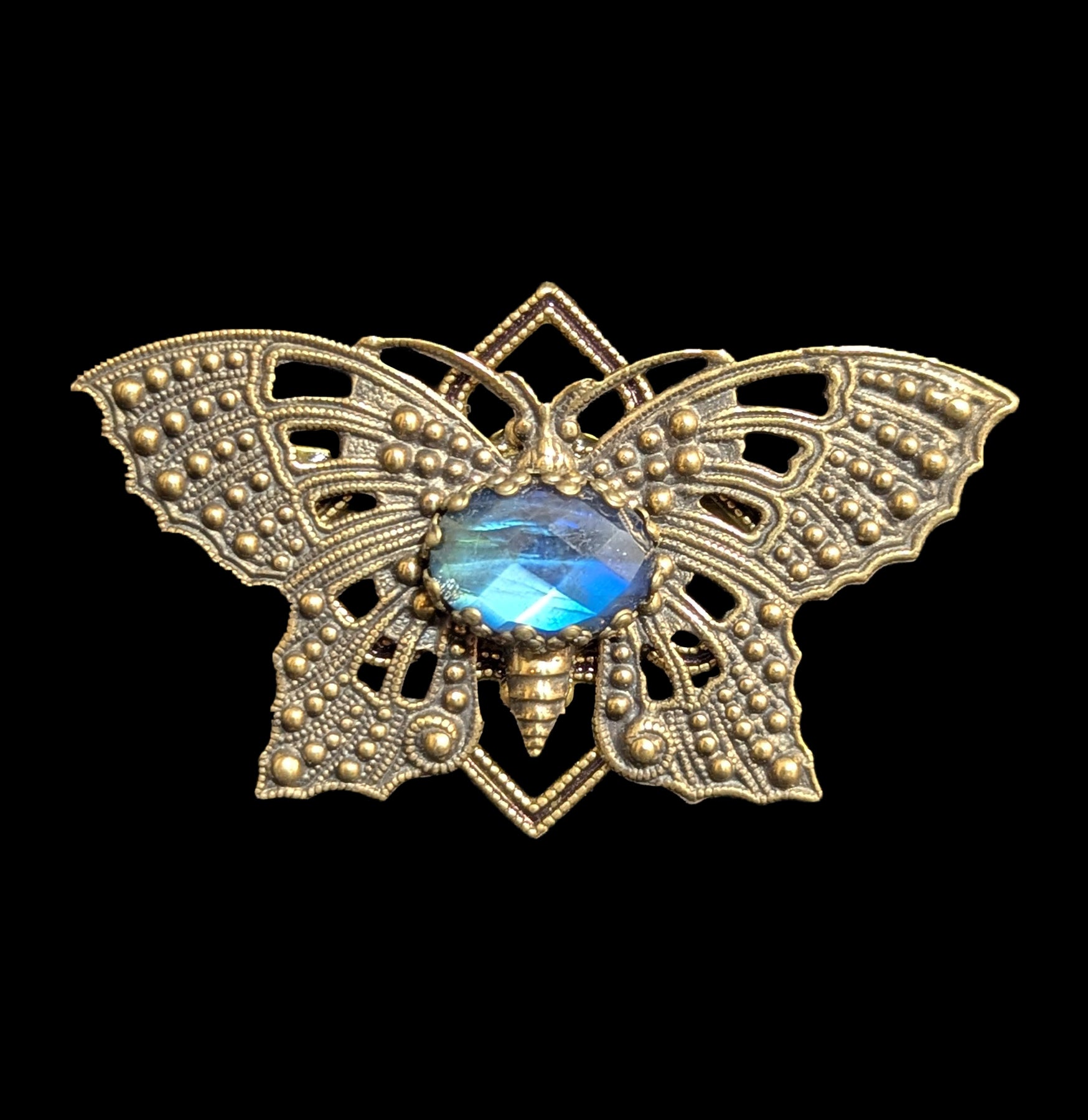 Labradorite Butterfly Hair Clip - Handmade Crystal Hair Accessory for Women & Girls - Perfect for Weddings, Parties & Everyday Wear