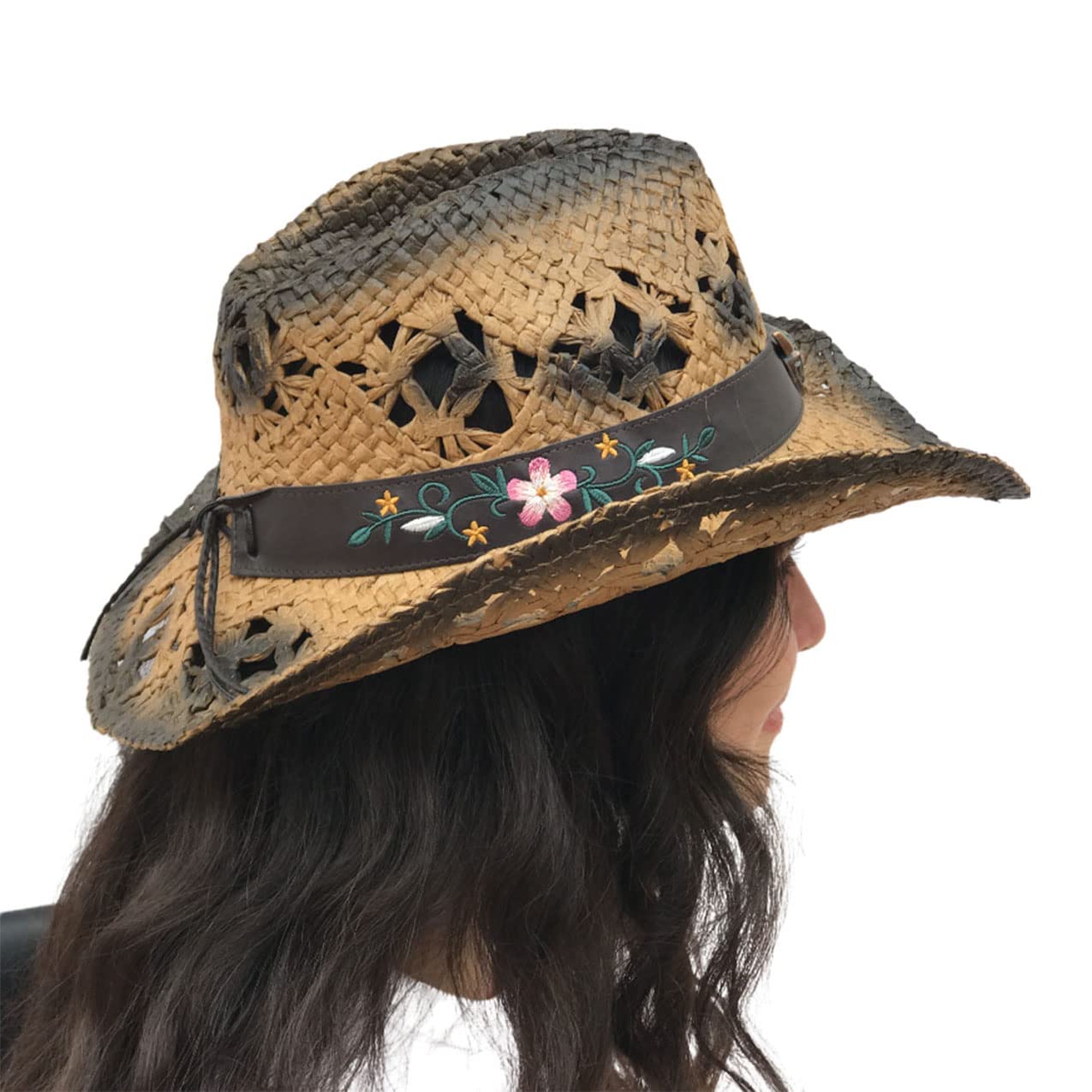 Stylish Straw Cowboy Hat for Men & Women - Classic Western Sun Hat with Wide Brim for Outdoor, Rodeo, and Country Events - Perfect for Summer, Beach, and Ranch Wear