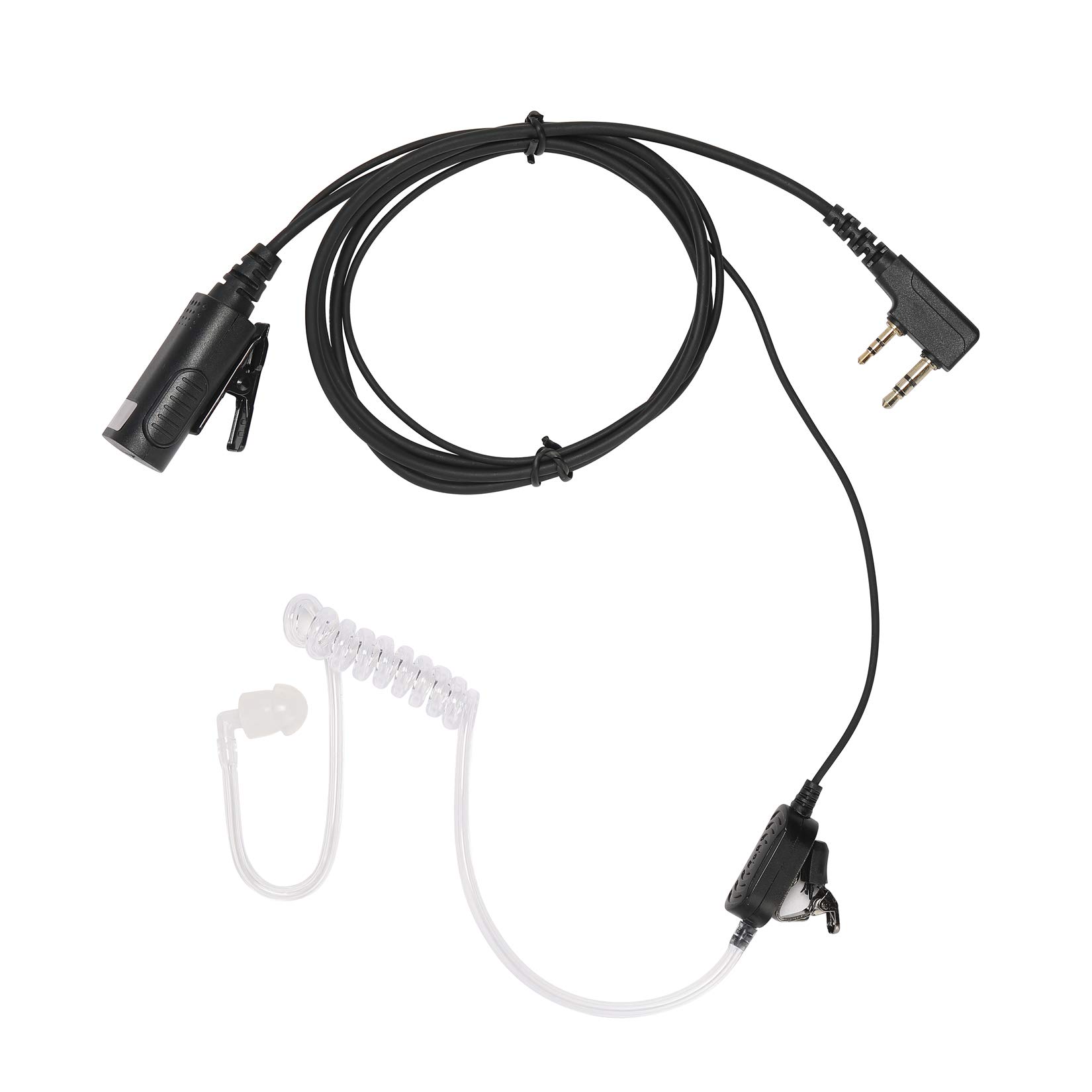 Yolipar HD-Mic Single-Wire Surveillance Earpiece Kit - Compatible with Retevis BaoFeng, BTECH, Kenwood, Arcshell AR-5 Walkie Talkies - Clear Acoustic Tube Headset with PTT Mic - Ideal for Security, Event Staff & Construction Crews