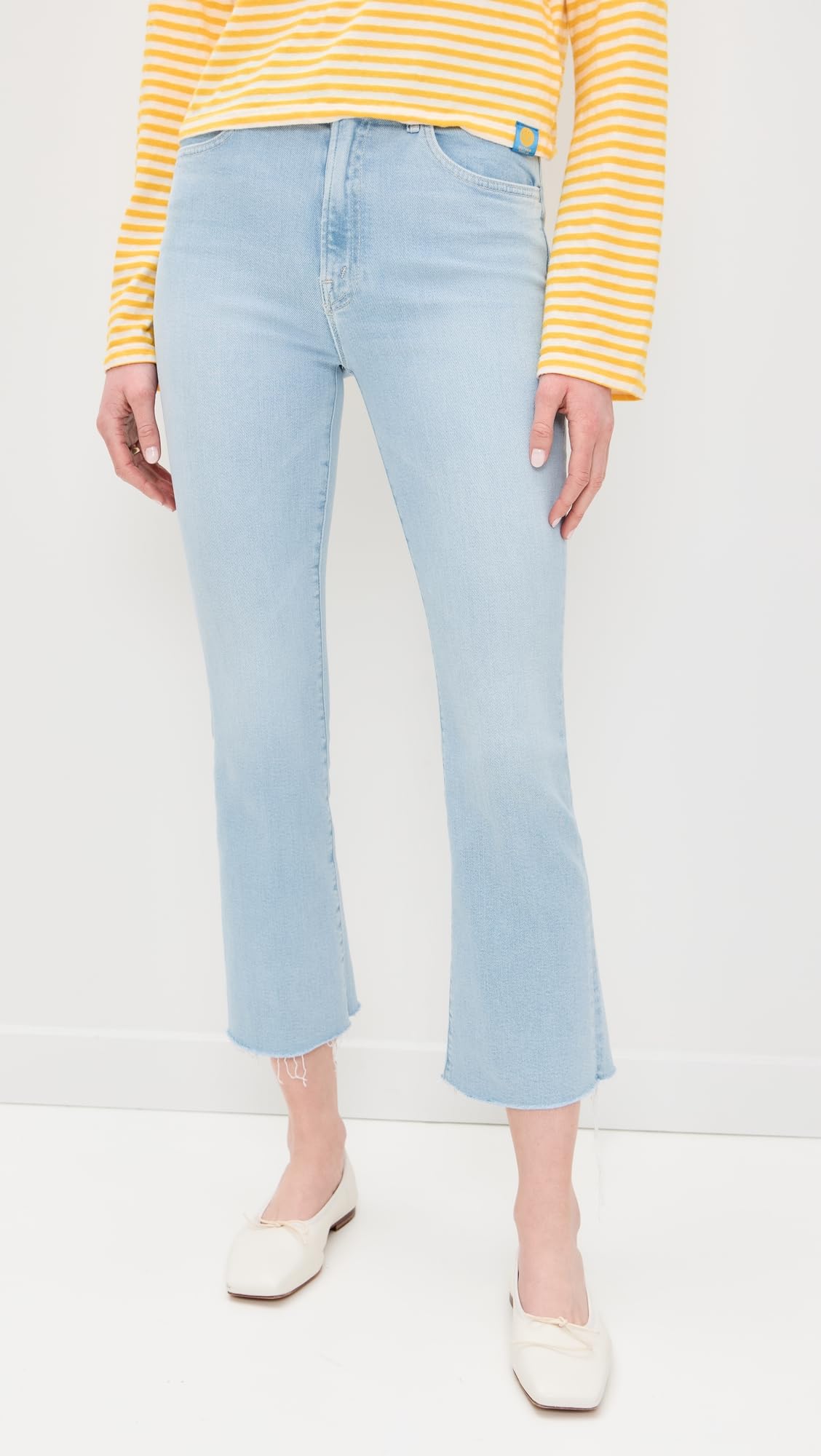 MOTHER Women's The Hustler Distressed Ankle Jeans - Stylish Ripped Denim Pants for Casual Outfits & Streetwear Fashion