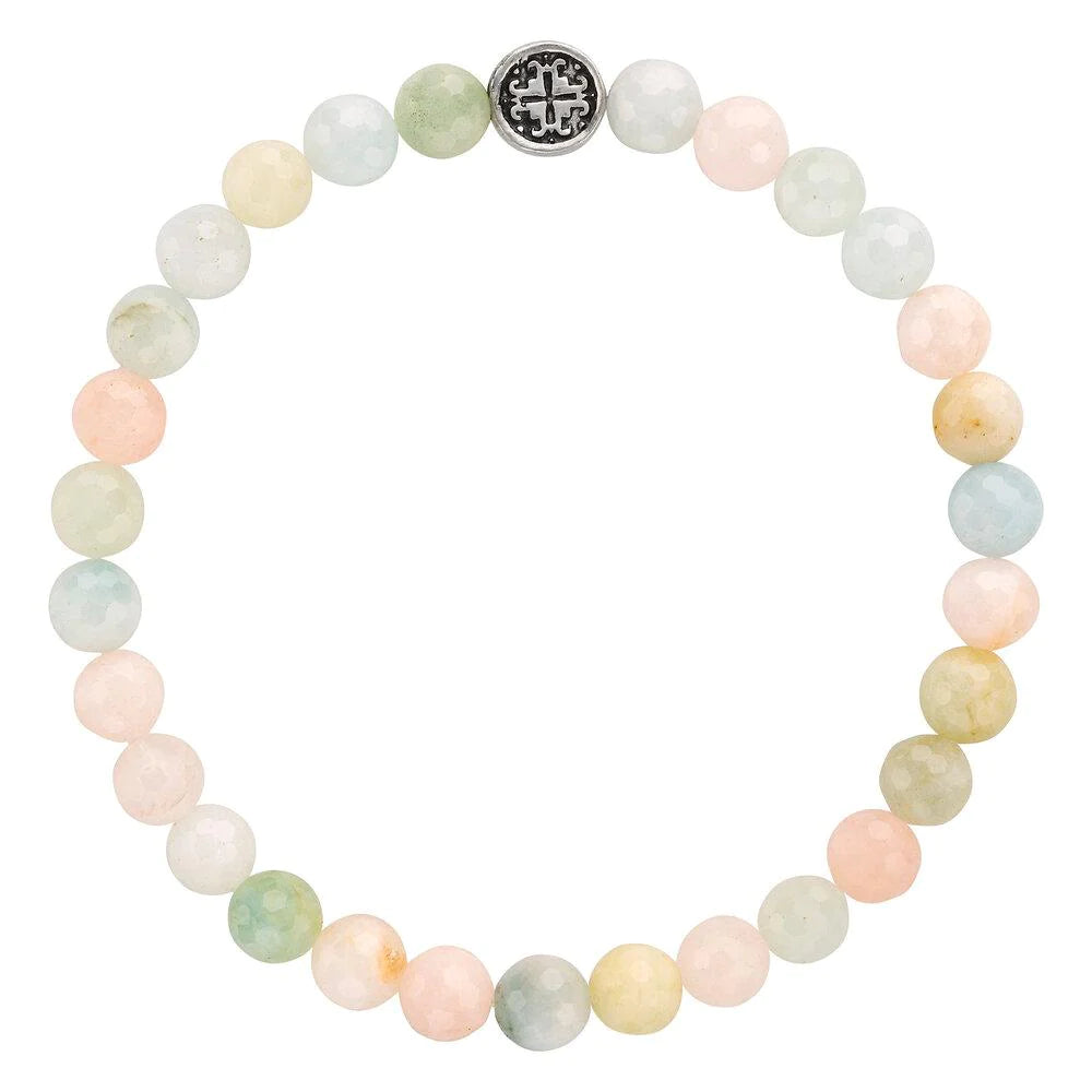Morganite Bracelet by Mala + Mantra | Healing Crystal Jewelry for Love & Emotional Balance | Perfect for Meditation, Yoga & Spiritual Gifts