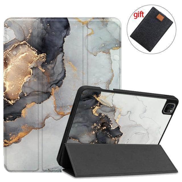 Premium MTT Magnetic TriFold Smart Stand Case for iPad Pro 12.9 (2021) - Compatible with Apple Pencil - Perfect for Work, Study & Entertainment