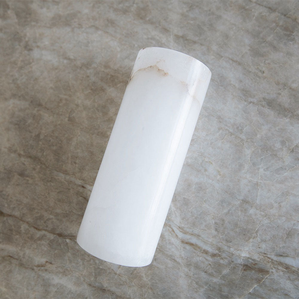 Elegant Tall Alabaster Vase for Home Decor - Handcrafted White Stone Flower Vase for Living Room, Wedding Centerpiece & Luxury Gift