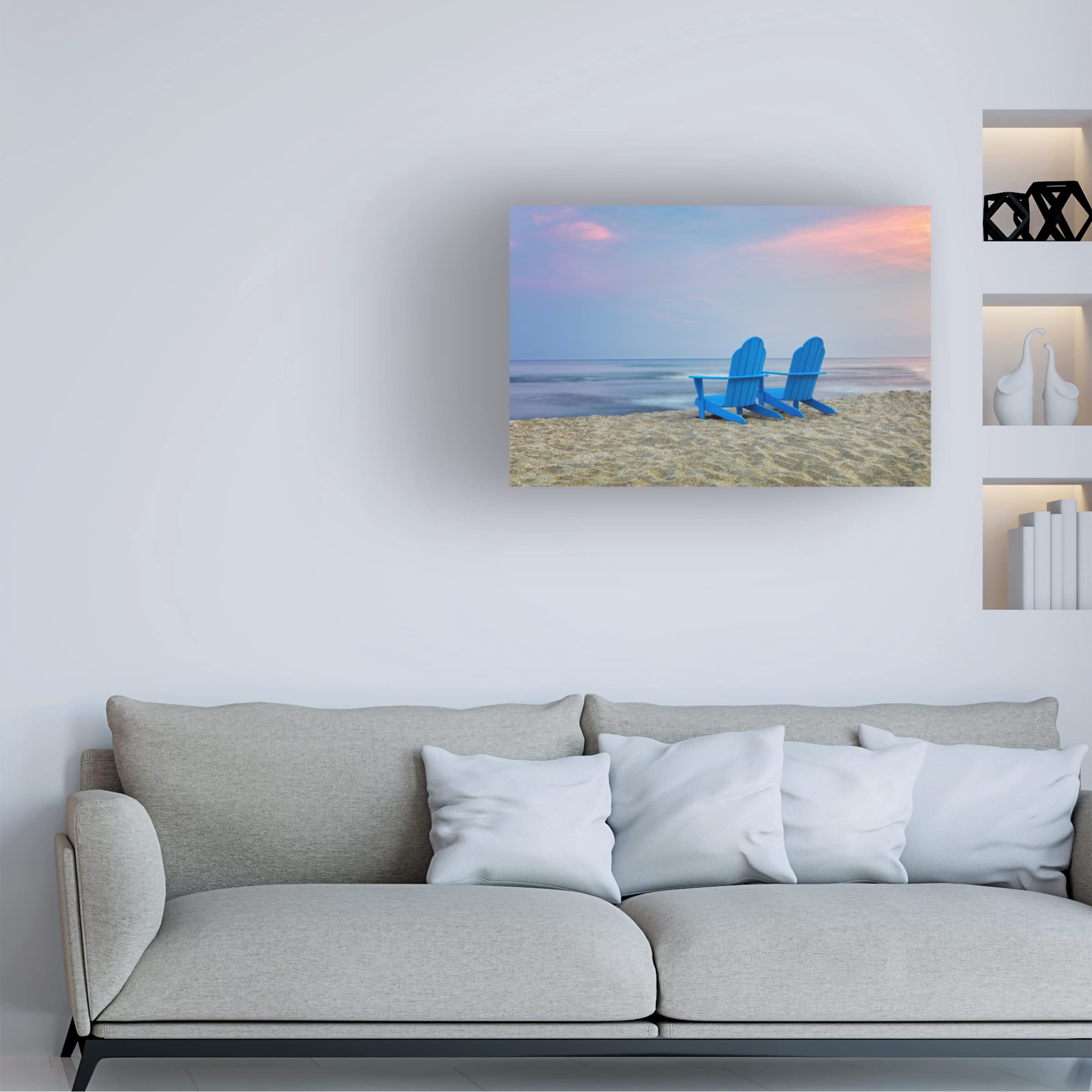 Dennis Frates 'Beach Chair 5' Canvas Wall Art Print - Coastal Decor for Living Room, Bedroom & Beach House