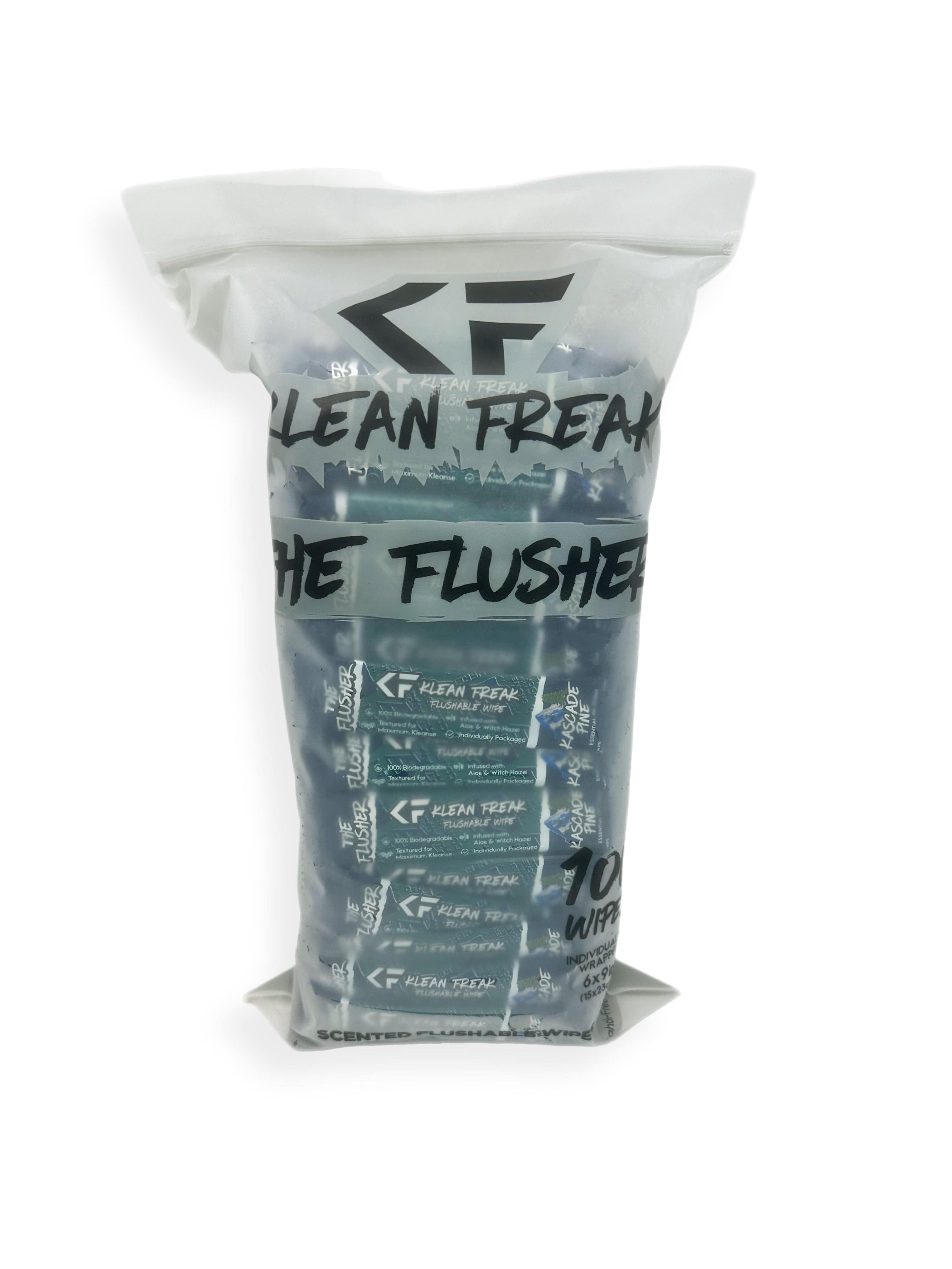 The Flusher 100 Pack - Premium Quality Flushable Wipes for Toilet & Bathroom Use - Gentle & Septic Safe for Adults & Kids - Ideal for Travel, Camping & Home Hygiene
