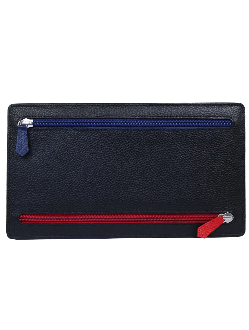 Premium DÉCLIC Genuine Leather Passport Wallet - RFID Blocking Travel Organizer for Men & Women (Black) | Perfect for International Flights, Business Trips & Vacation Security