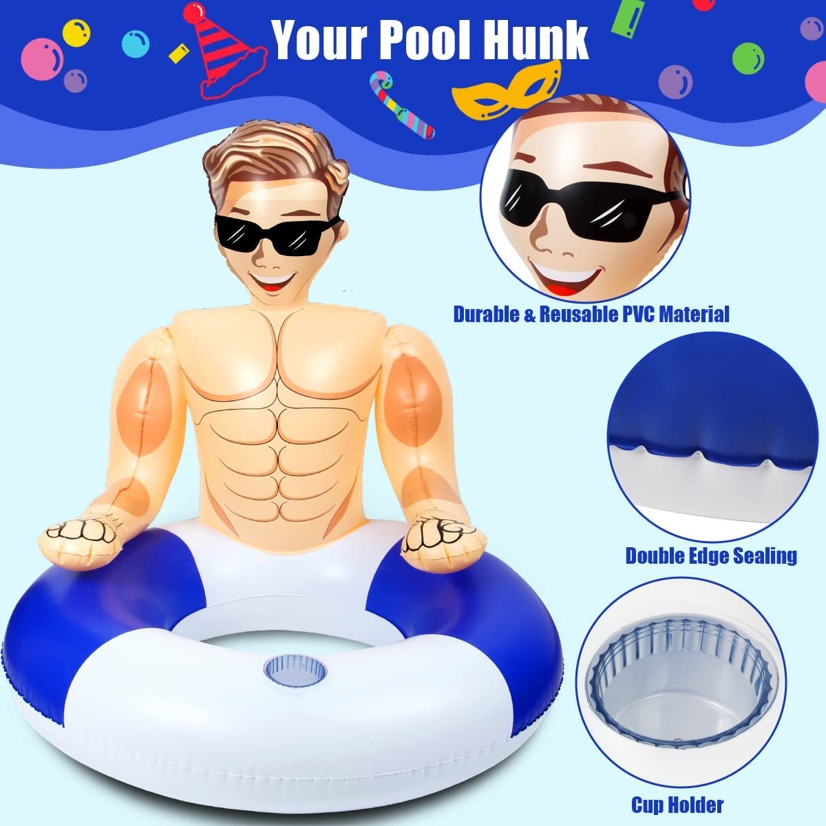 **Premium Silph PLC Pool Float - Inflatable Swim Ring with Cup Holder for Adults & Kids - Perfect for Pool Parties, Relaxation & Lifeguard Fun**    *(Use for summer pool parties, beach vacations, backyard relaxation, or lifeguard-themed events!)*
