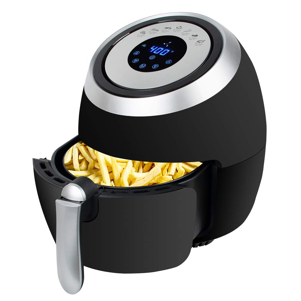 YIFANFENGSHUN 5.5Qt Electric Air Fryer with LED Touch Screen, 1500W Non-Stick Oil-Free Cooker for Healthy Frying - Perfect for Family Meals, Snacks, and Quick Cooking
