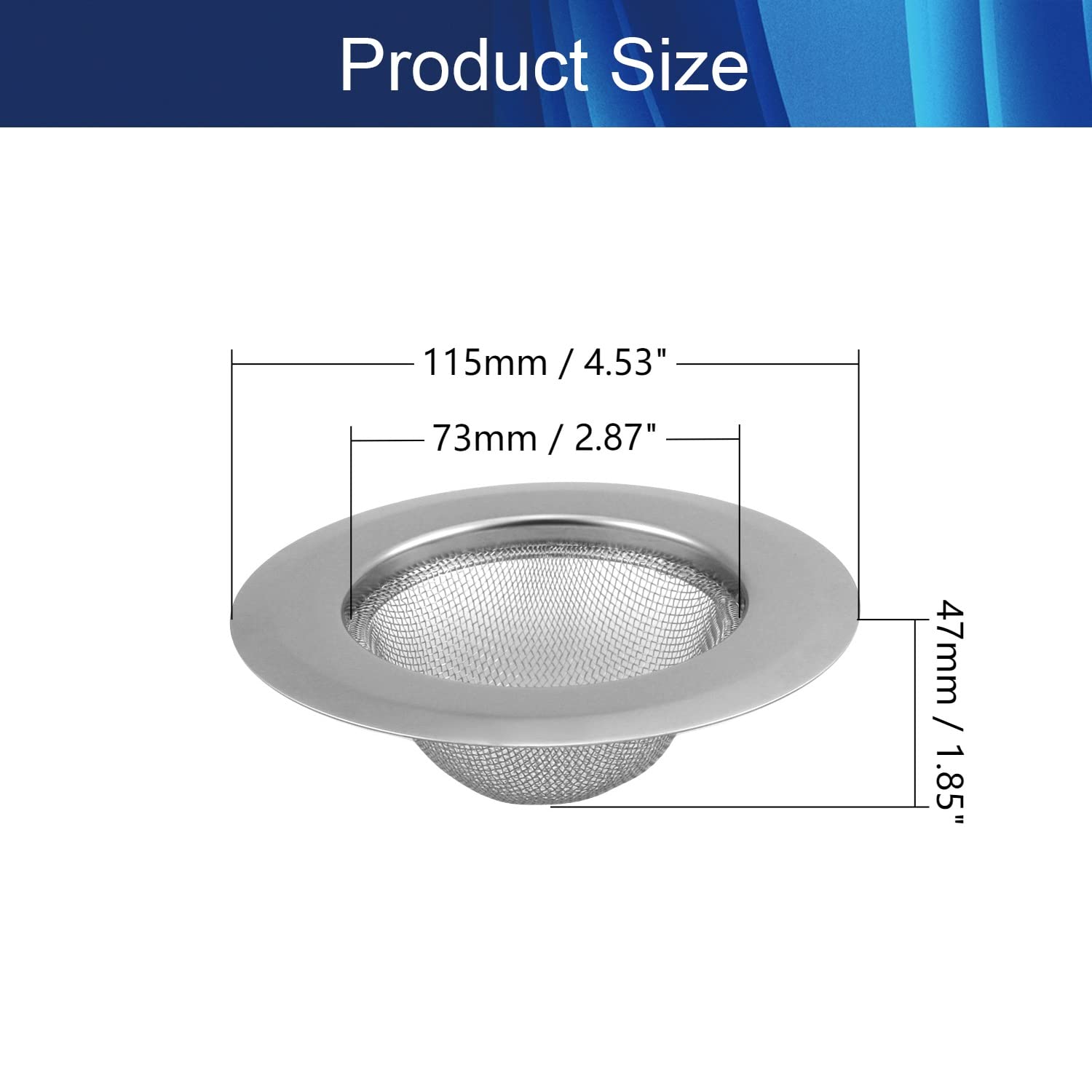 Stainless Steel Sink Drain Filter Mesh - 4.53