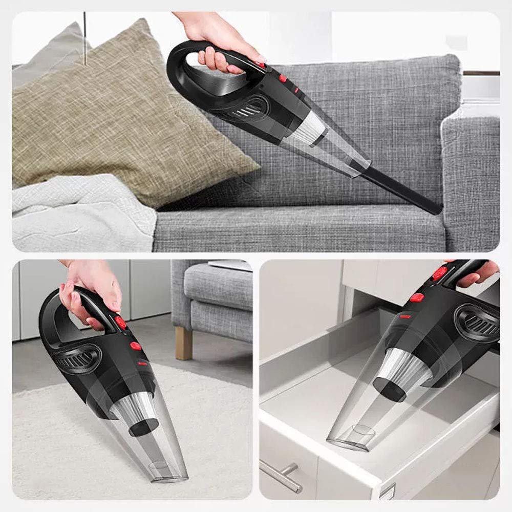 Cordless Handheld Car Vacuum Cleaner - Portable, Noise-Free & Powerful Suction with Quick Charge Technology | Ideal for Home, Car Interior & Pet Hair Cleaning | High Power Black Mini Vacuum