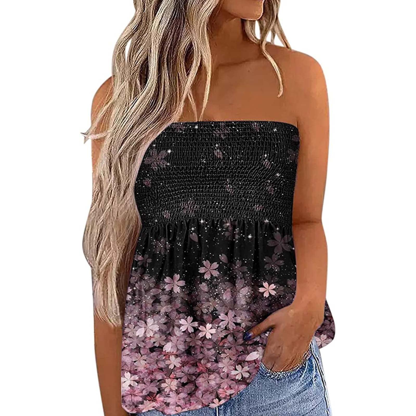 Women's Strapless Tube Top Tunic Shirt - Stretchy Wrap Blouse for Summer Outfits | Perfect for Beach, Party & Casual Wear