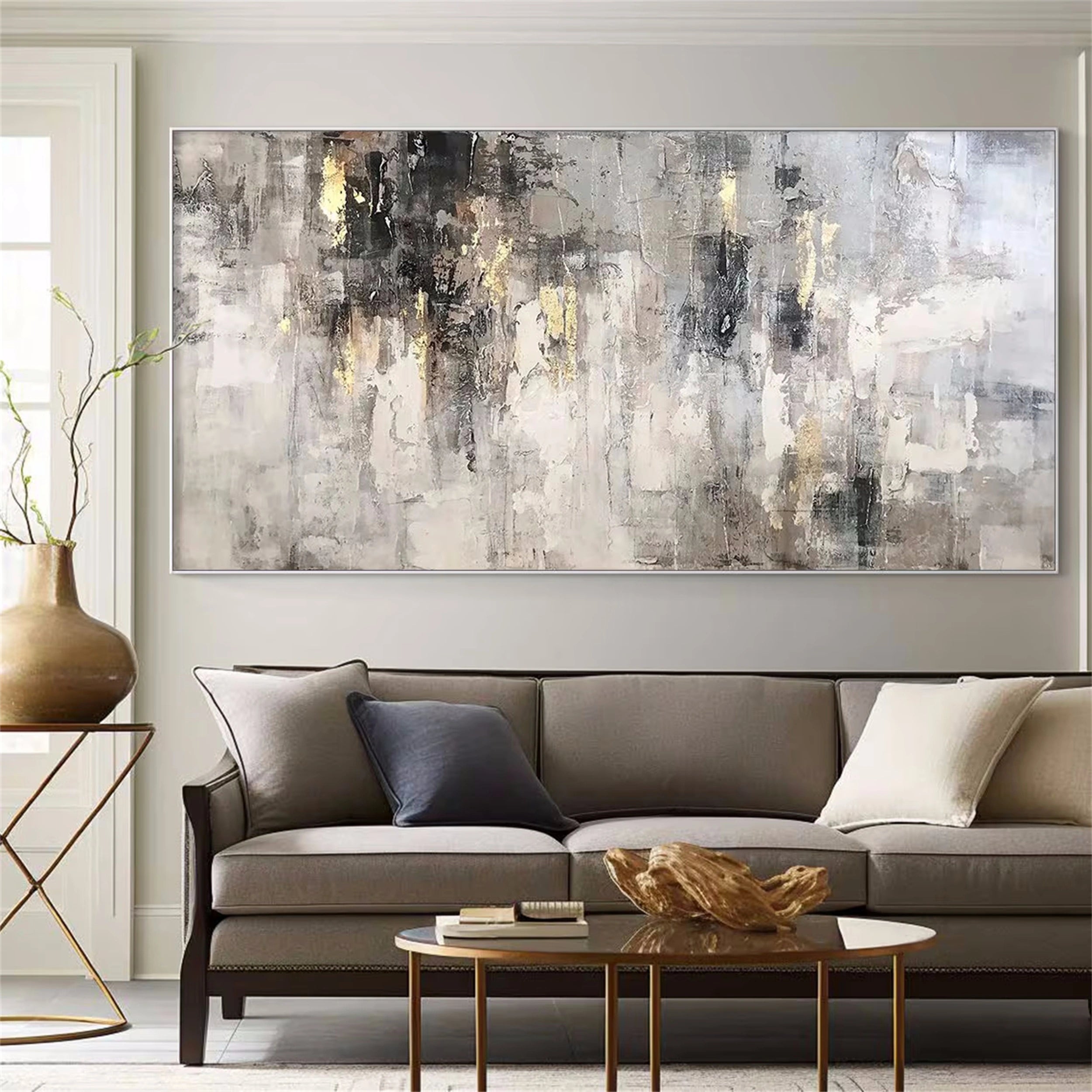 Abstract Painting #AB 092 - Modern Wall Art for Home & Office Decor | Handmade Canvas Artwork for Living Room, Bedroom & Office Spaces