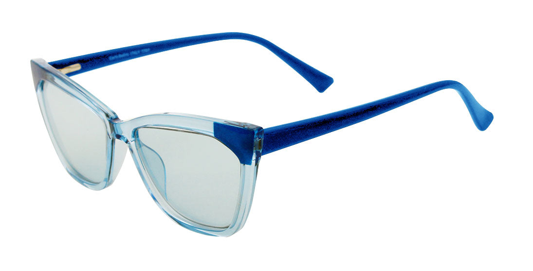 Two Tone Blue Clear Sunglasses 7707 - Polarized UV Protection for Men & Women - Perfect for Driving, Beach, and Outdoor Activities