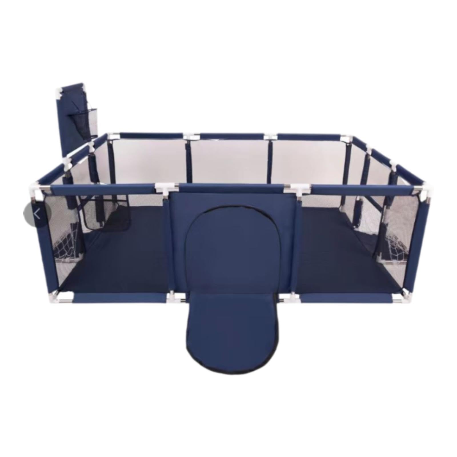 Qialexicon Kids Playpen with Sports Theme - Indoor Play Yard for Toddlers & Babies, Safe & Portable Baby Playpen in Blue - Perfect for Playrooms, Daycare & Home Use