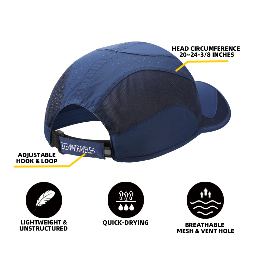 ZZEWINTRAVELER Quick Dry Running Hat - Lightweight Breathable Adjustable Sports Cap for Men & Women - Perfect for Jogging, Hiking, Cycling & Outdoor Activities