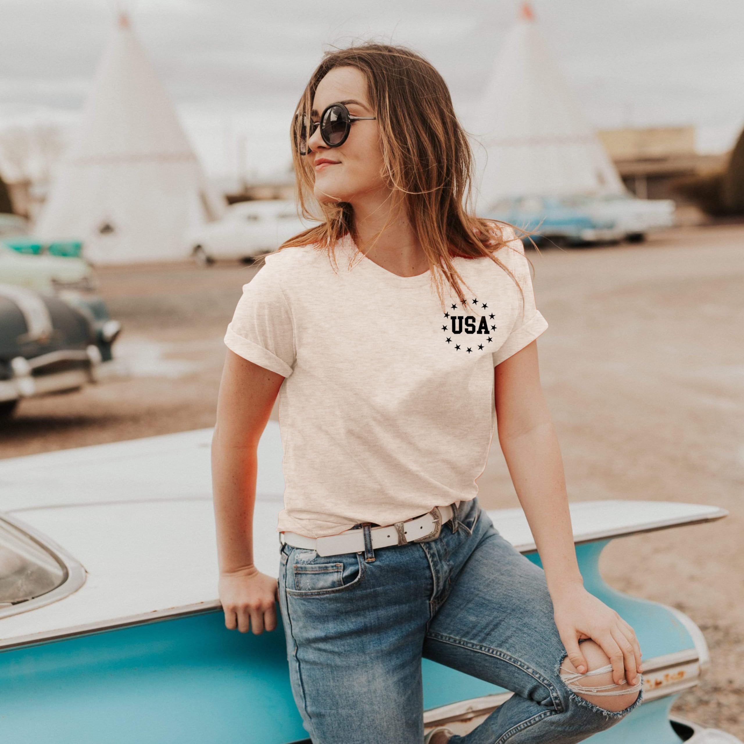 Anbech Women's Western Cowgirl Shirt - Rodeo Print Short Sleeve Top for Cowboy Style | Perfect for Country Concerts, Rodeo Events & Western Fashion