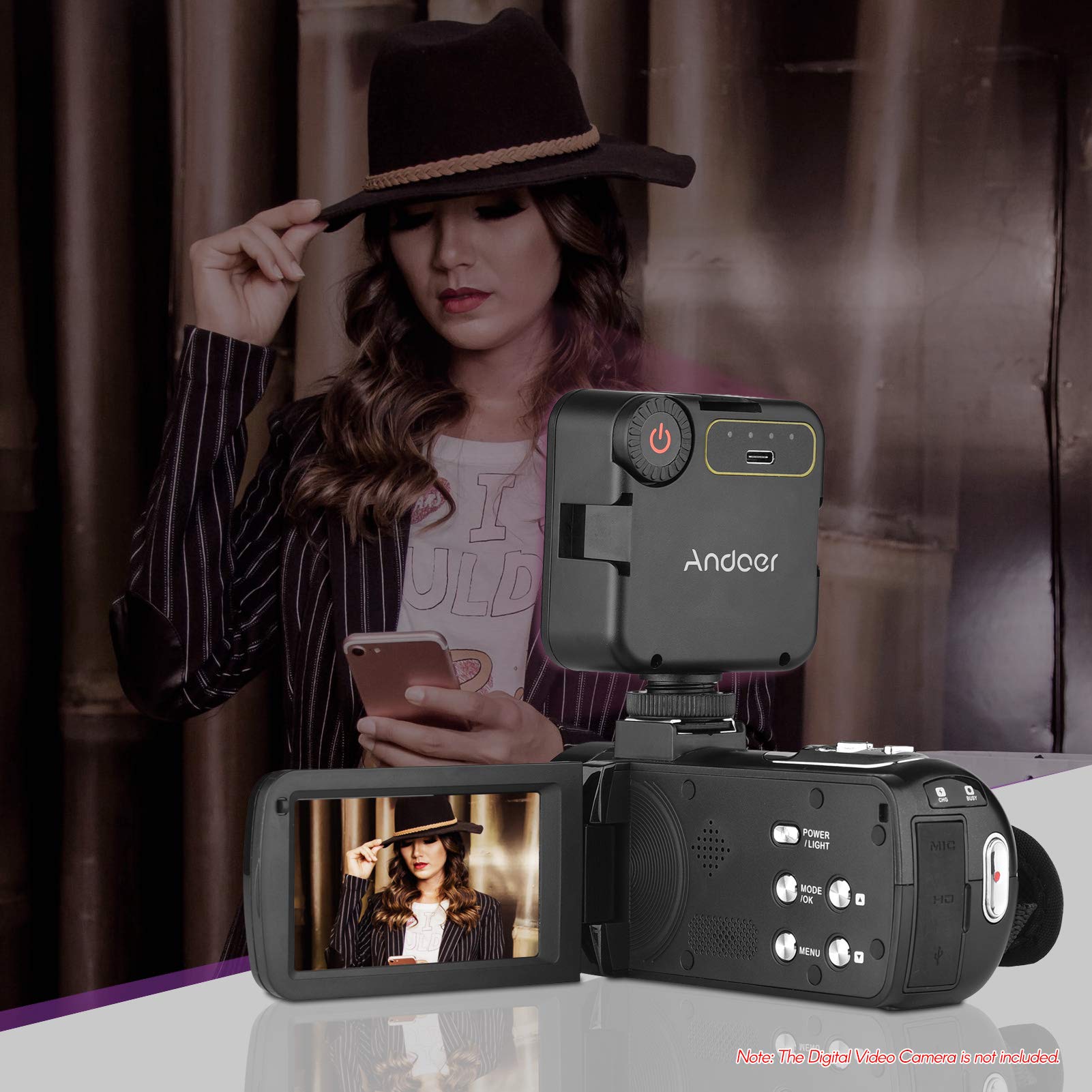 Andoer IR49S Mini IR Night Vision Light for Camera - Vlog & YouTube Recording