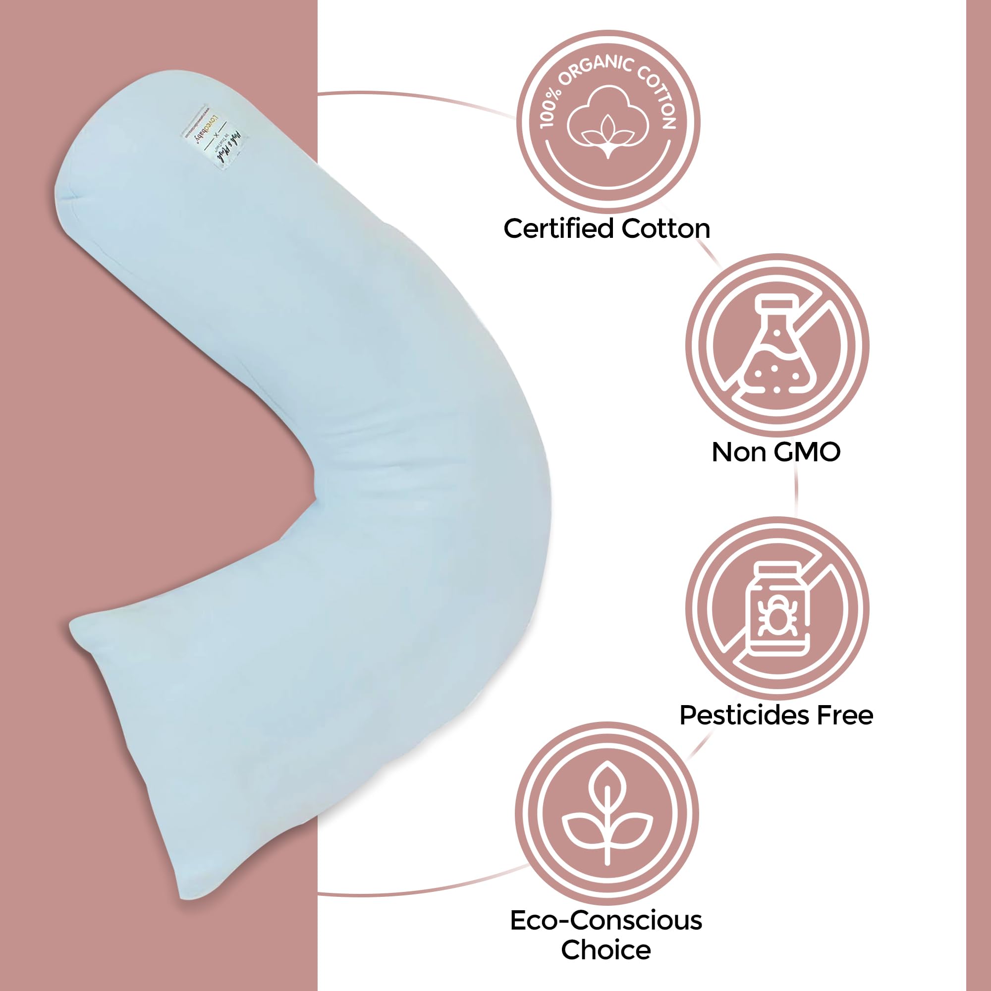 **L'Ovedbaby Organic Nursing Pillow for Breastfeeding – Soft & Eco-Friendly Baby Support – Machine Washable & Easy to Clean – Perfect for New Moms & Comfortable Nursing (Moonbeam)**    *(Use Case: Ideal for breastfeeding, bottle feeding, tummy time, and newborn support at home or on the go.)*
