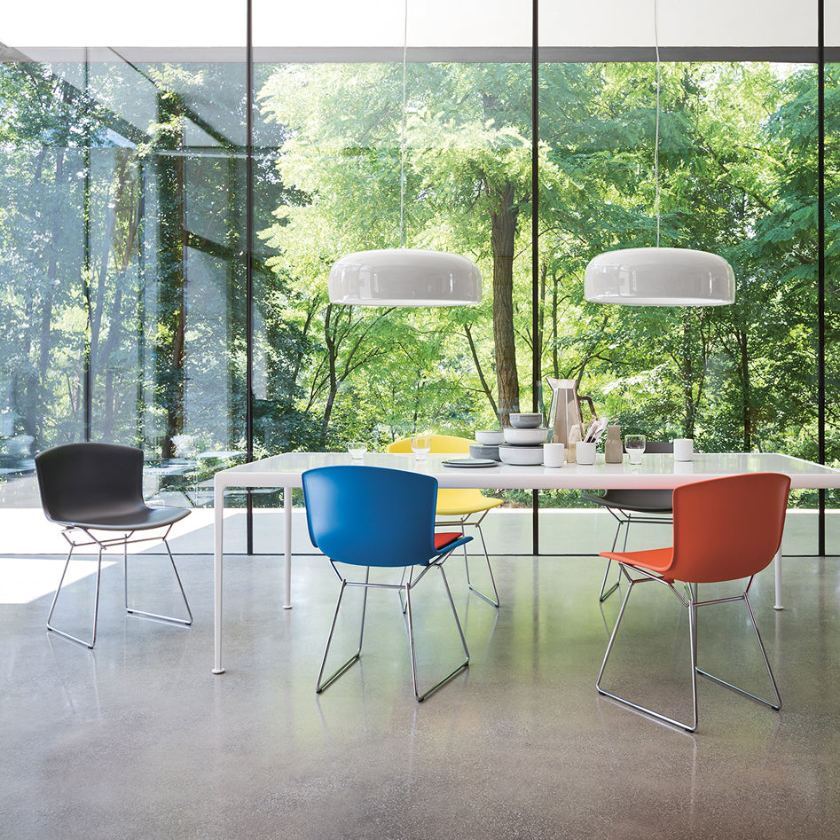 Bertoia Plastic Side Chair - Modern Stackable Dining Chair for Indoor & Outdoor Use - Perfect for Kitchen, Dining Room, Patio, and Office Spaces