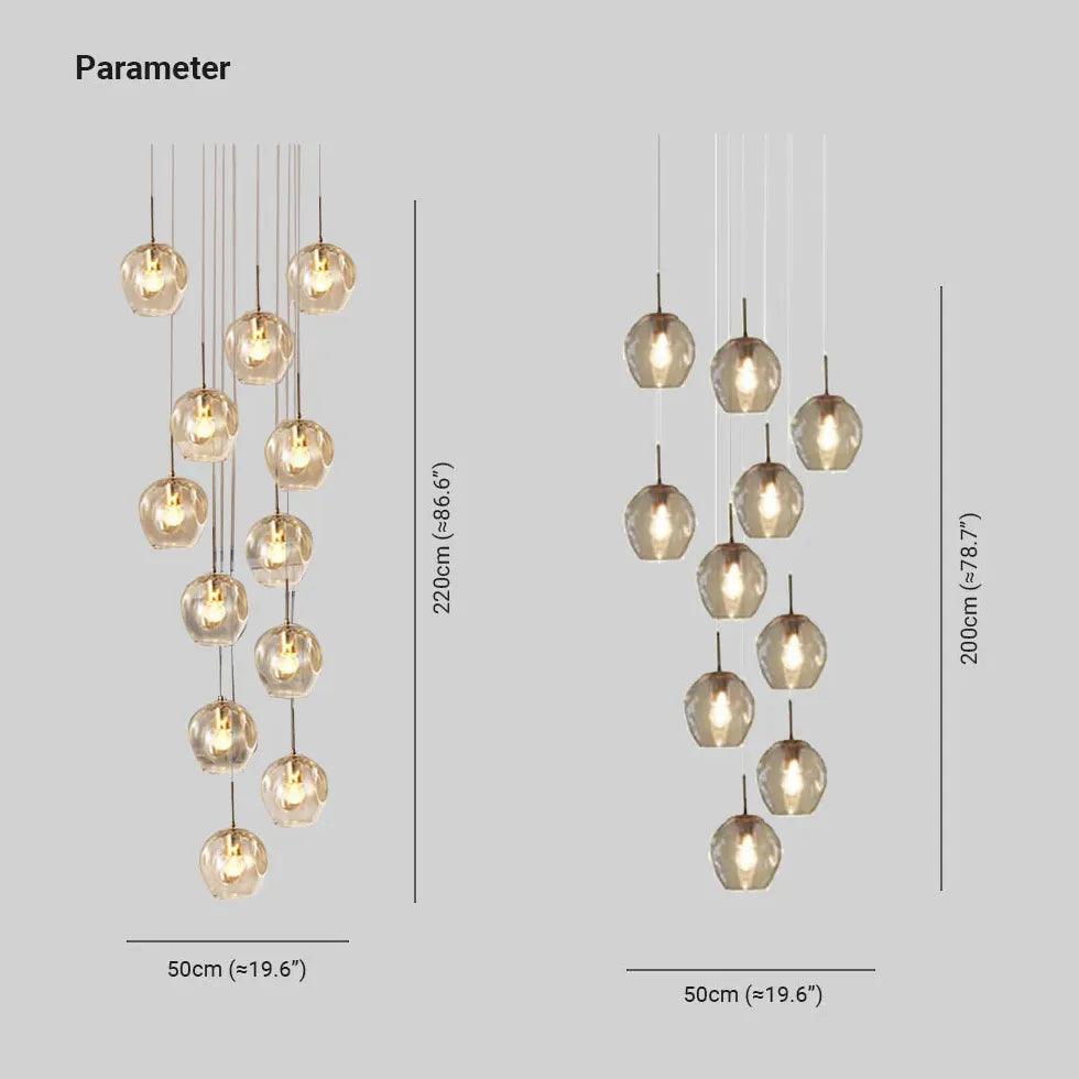 Elegant Vertical Water Drops Glass Chandelier - Modern Crystal Ceiling Light Fixture for Dining Room, Living Room, Bedroom & Entryway Decor