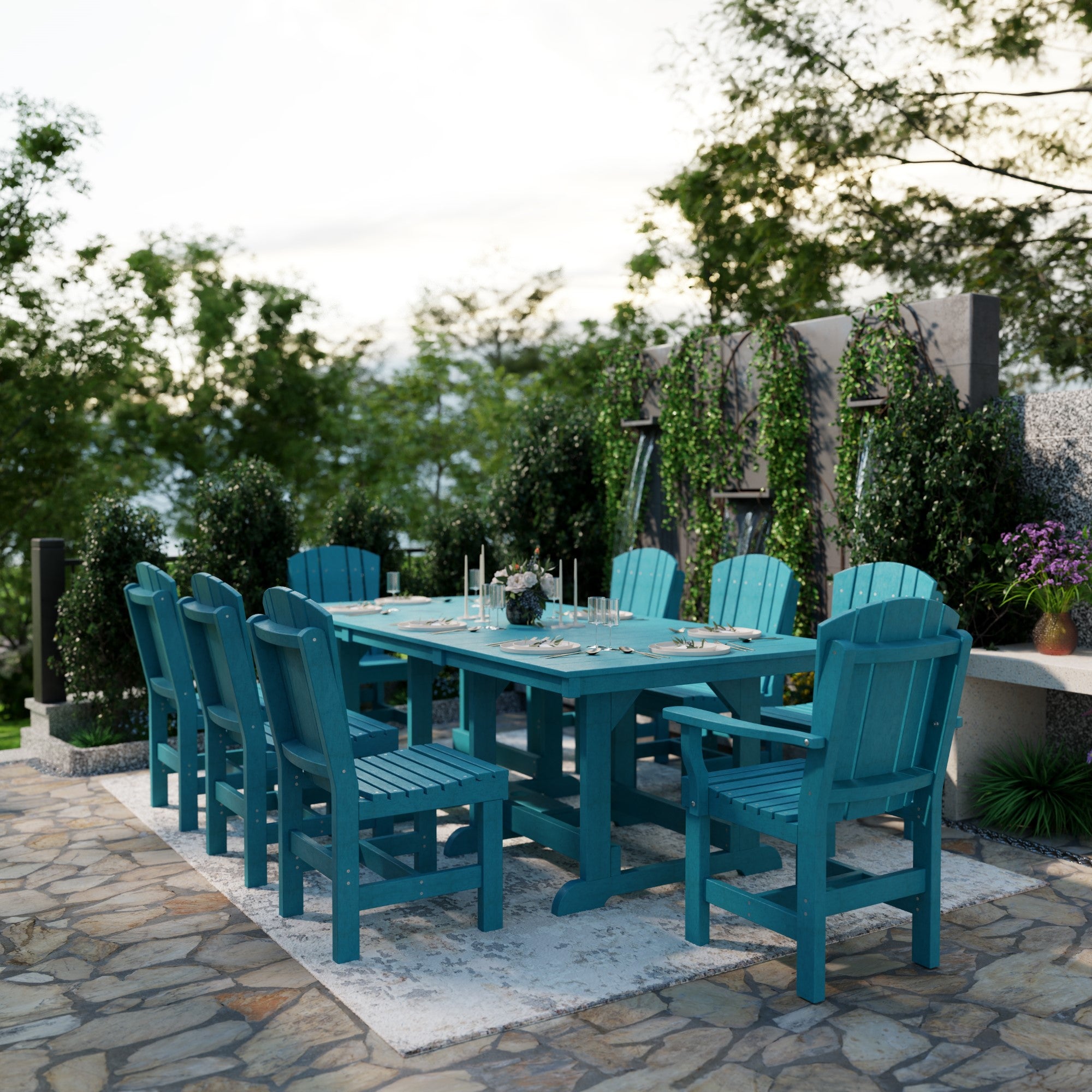 Heritage 9-Piece 44x94 Inch Dining Table Set - Perfect for Family Gatherings, Dinner Parties & Formal Dining Rooms
