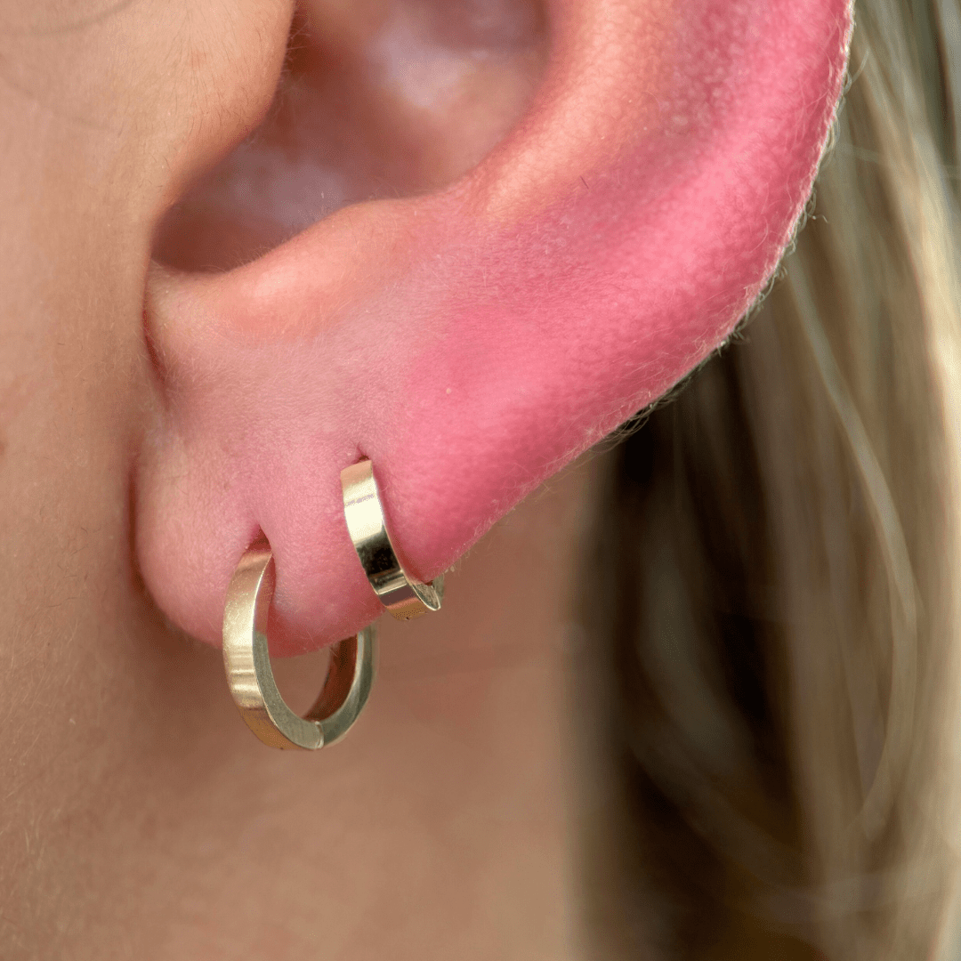 14K Solid Gold Mini Hoop Earrings for Women - Dainty Yellow Gold Huggie Hoops - Perfect for Everyday Wear, Gifts & Special Occasions