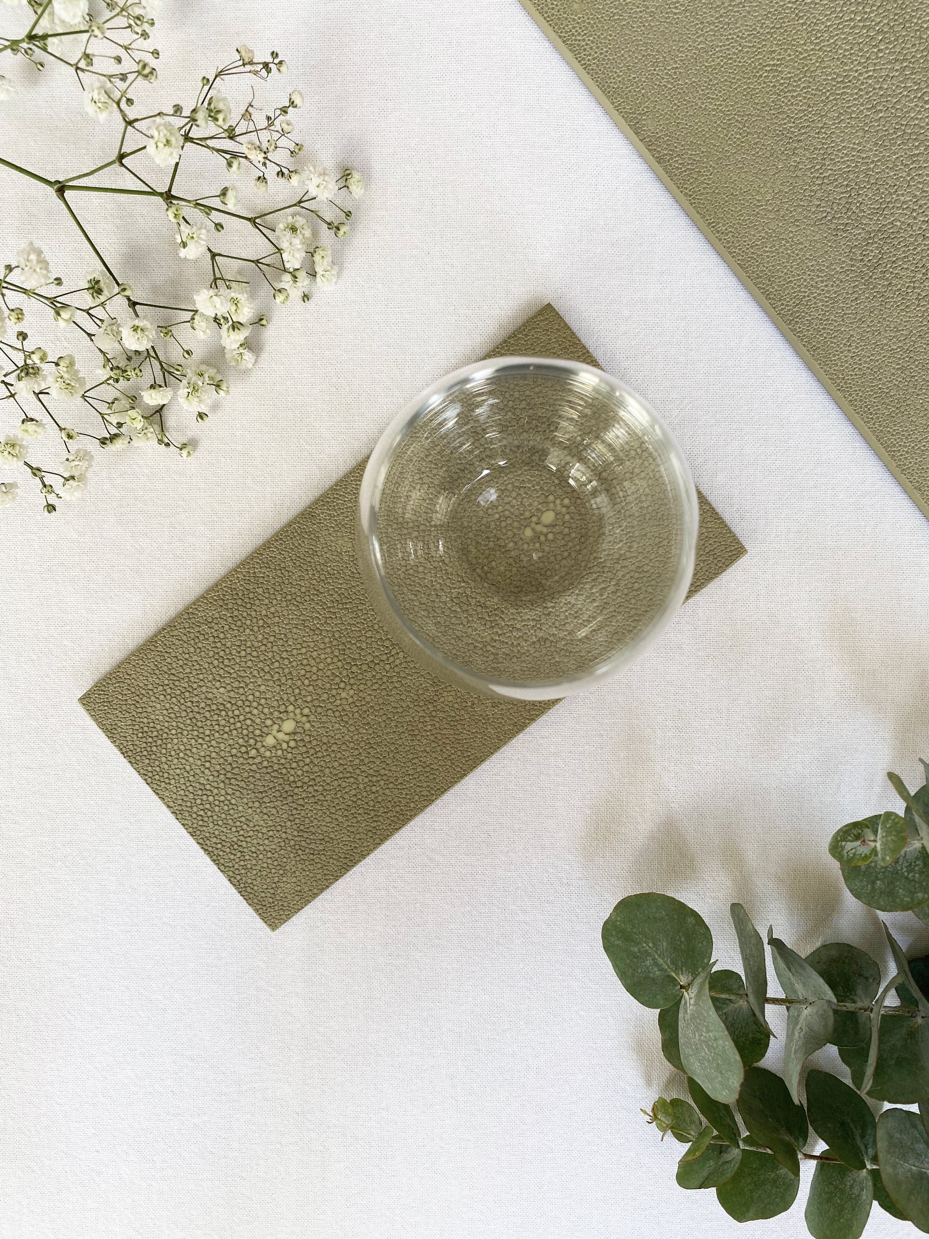 Luxury Double Coaster Set - Faux Shagreen Natural Stone Look - Perfect for Coffee Tables, Dining Tables & Home Decor