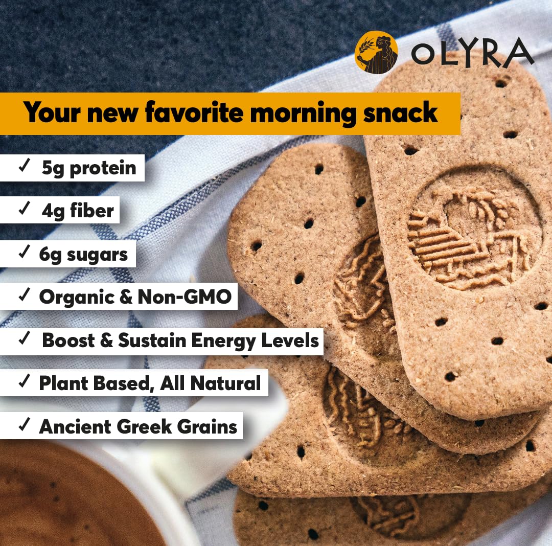Olyra Dark Chocolate Sandwich Breakfast Biscuits - Healthy Low Sugar Organic Vegan Cookies for Adults & Kids - USDA Certified Non-GMO Snacks (24 Pack) - Perfect for Office, School & On-the-Go Snacking