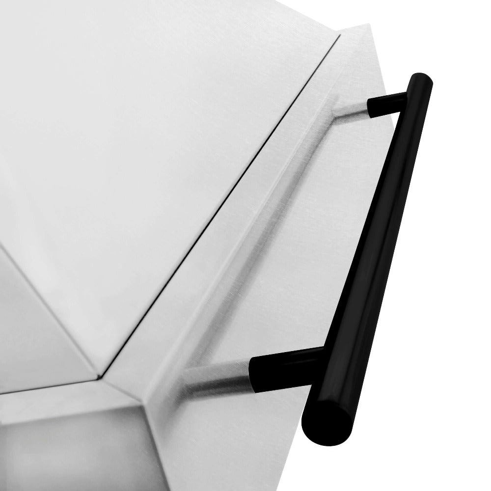 ZLINE Autograph Edition 36 Inch Stainless Steel Wall Mount Range Hood with Matte Black Handle - Professional Kitchen Ventilation for Home Chefs (8654SNZ 36 MB) | Perfect for Modern Kitchens & Open Concept Homes