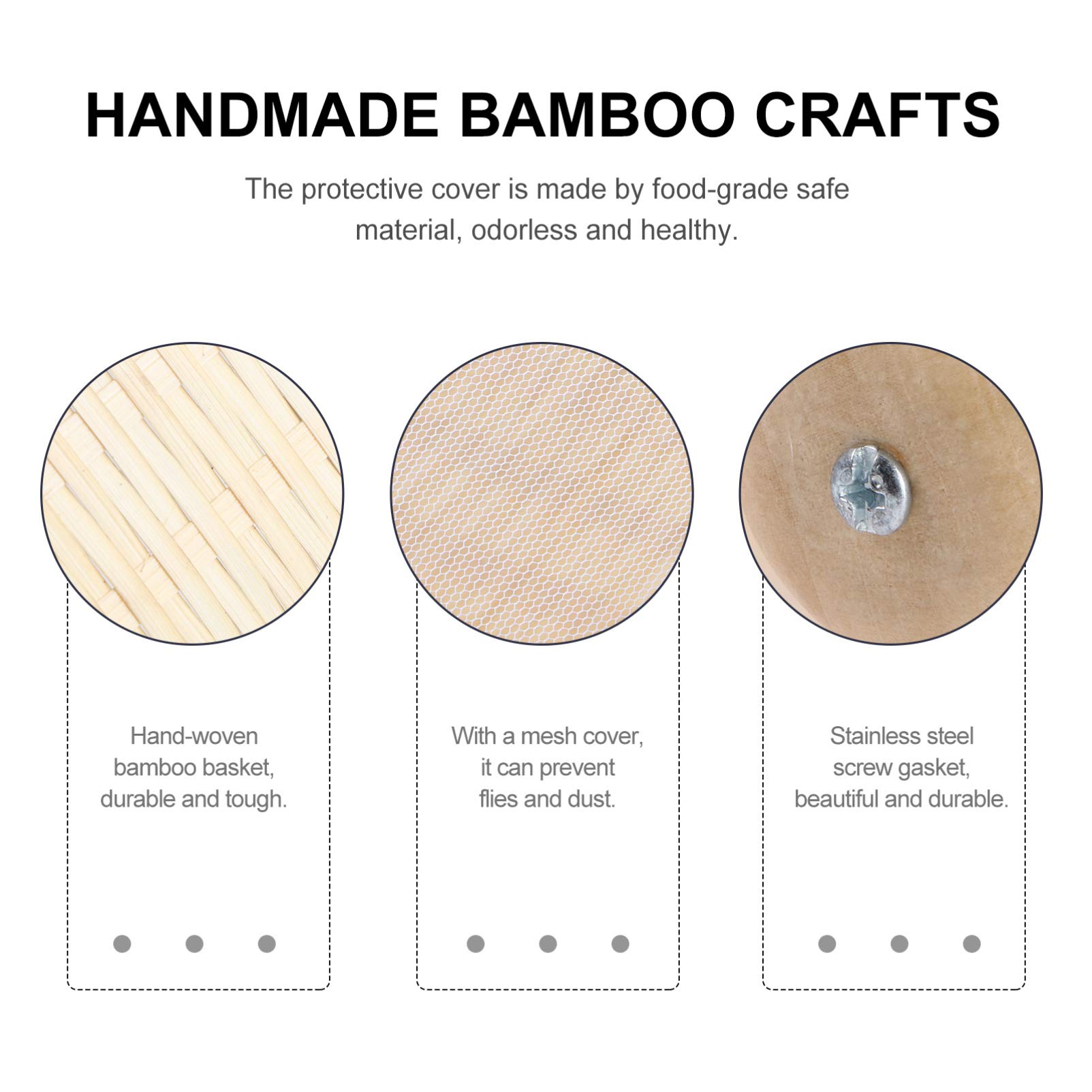 Cabilock Bamboo Storage Basket - Handwoven Bamboo Container for Bread, Fruits & Vegetables | Eco-Friendly Kitchen & Pantry Organizer | Perfect for Home, Picnic & Party Use