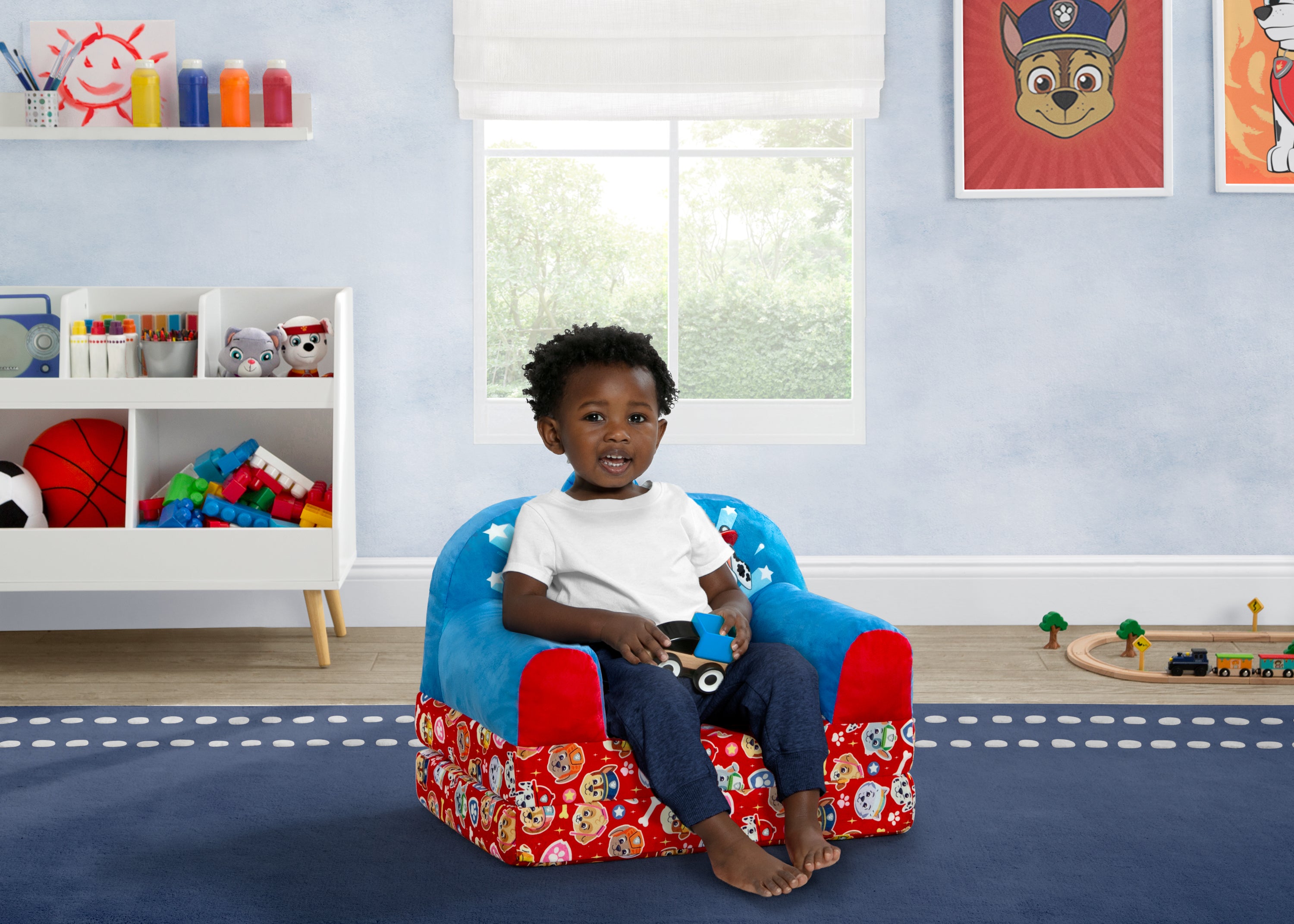 PAW Patrol Cozee Buddy Flip Out Chair - Kids Foldable Floor Seat for TV Time, Reading & Playroom - Soft Plush Toddler Chair for Boys & Girls