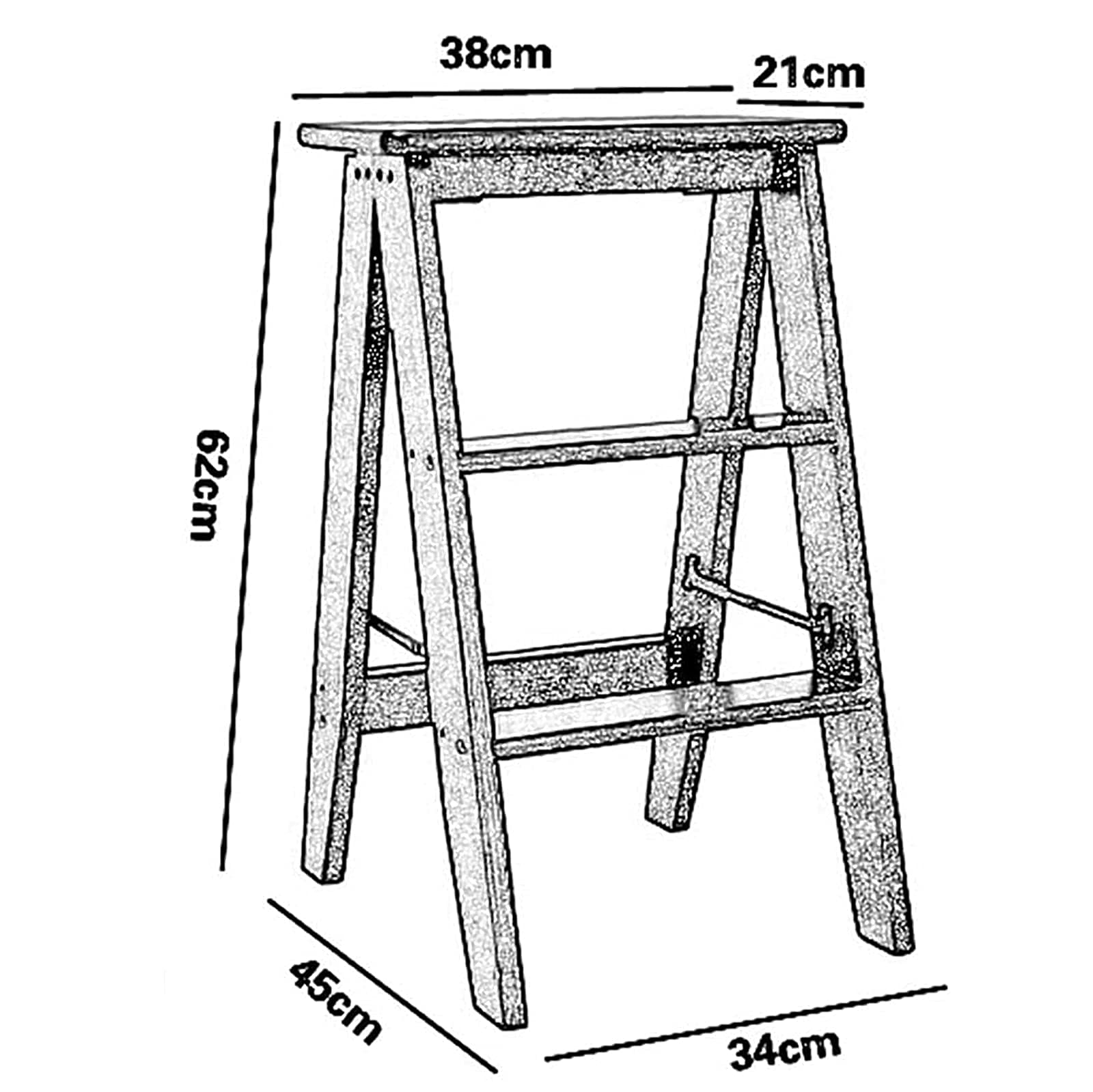 Portable Folding Wooden Step Stool for Adults - Solid Wood Multifunctional Ladder Stool for Home, Kitchen, Bathroom - Compact Foldable Step Stool for Reaching High Shelves, Storage, and Household Use