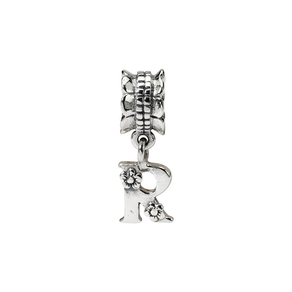 Sterling Silver Letter A Dangle Bead Charm - Elegant Initial Pendant for Necklace, Bracelet & Jewelry Making - Perfect for Gifts, DIY Crafts & Personalized Accessories