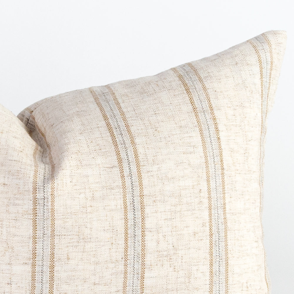 Yarmouth Stripe 14x20 Lumbar Pillow in Sandstone - Perfect for Sofa, Bed & Home Decor