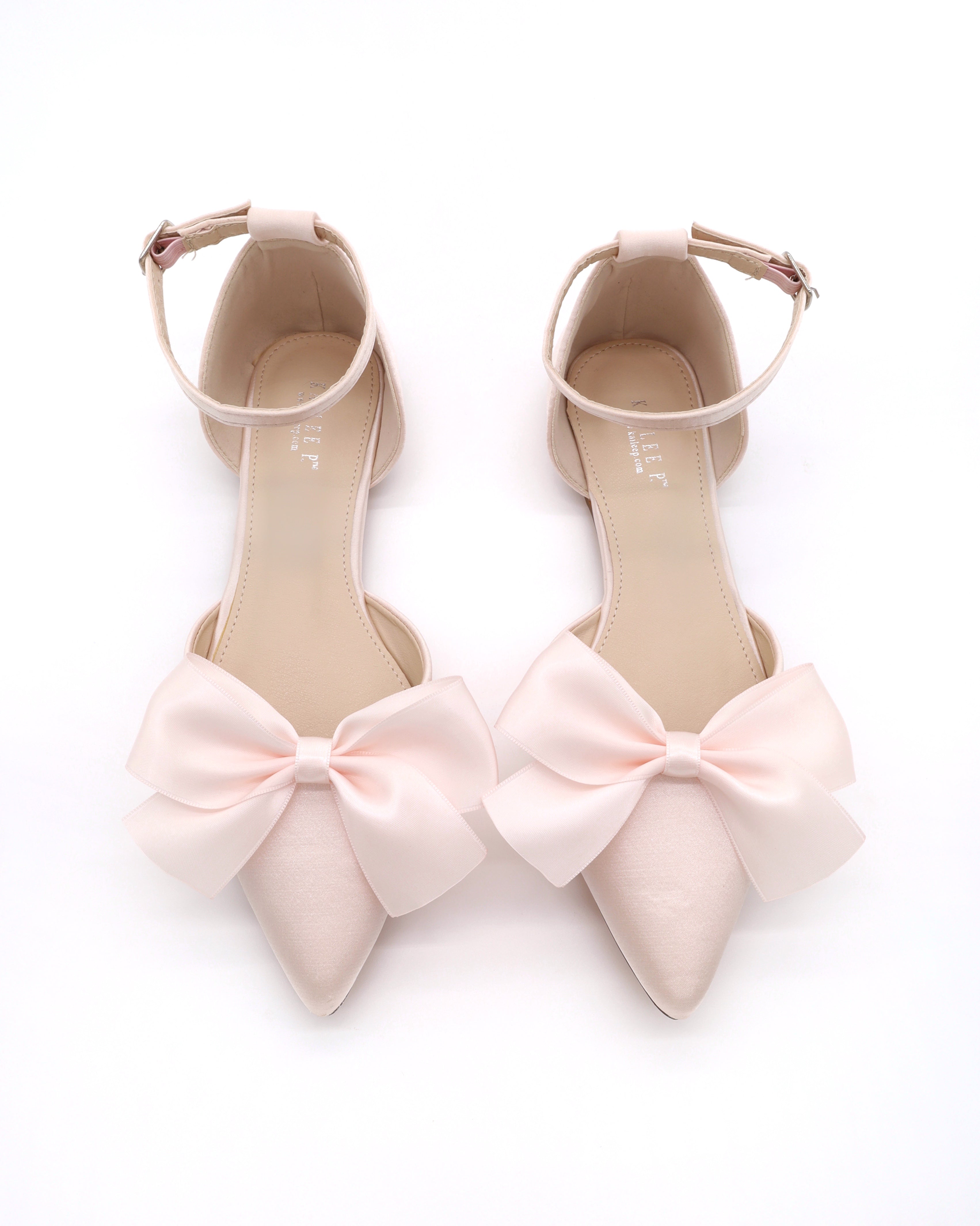 Elegant Satin Pointy Toe Flats with Front Bow - Women's Fashion Dress Shoes for Work, Party & Special Occasions